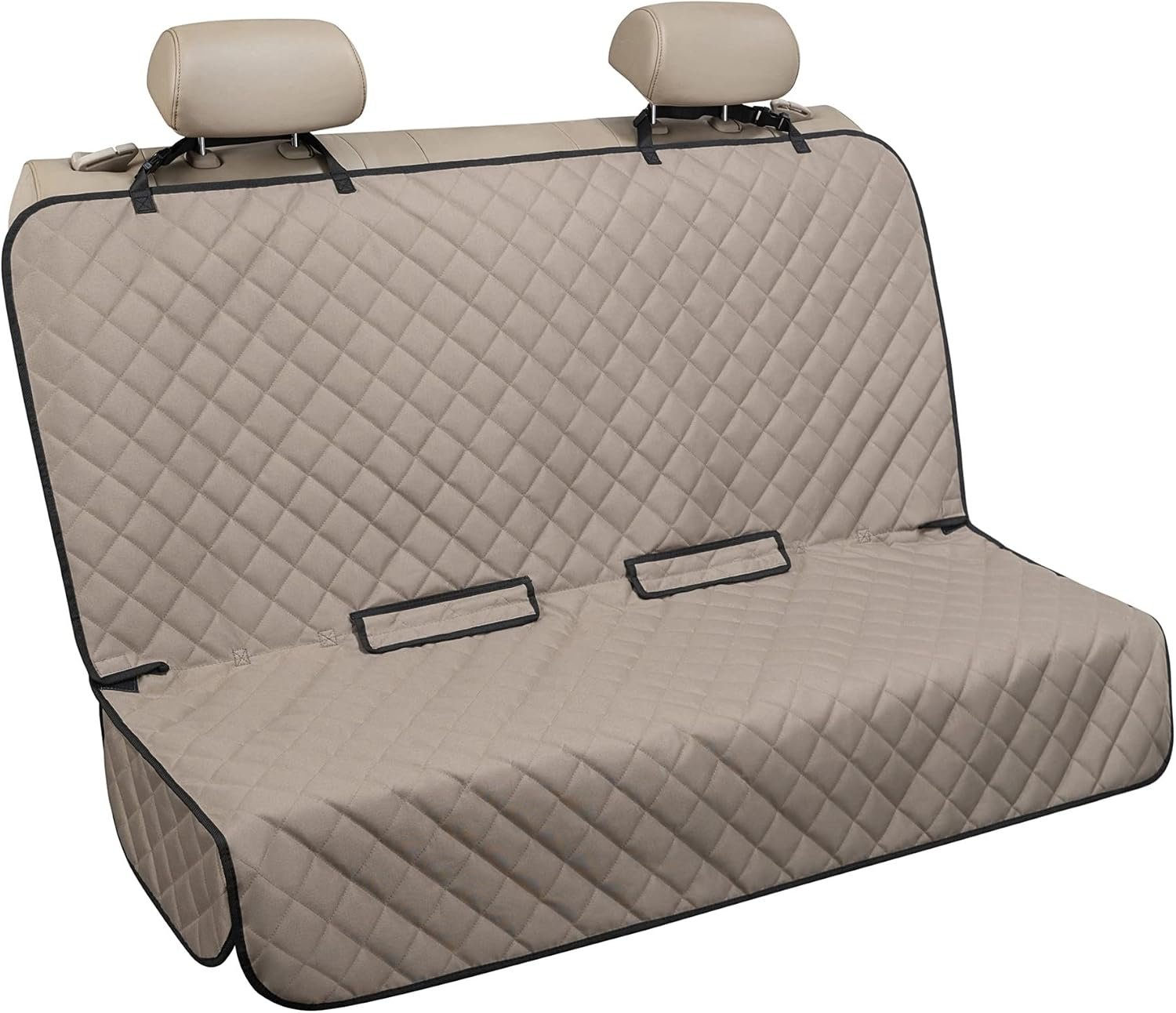 VIEWPETS Bench Car Seat Cover Protector, Waterproof Heavy-Duty, Khaki