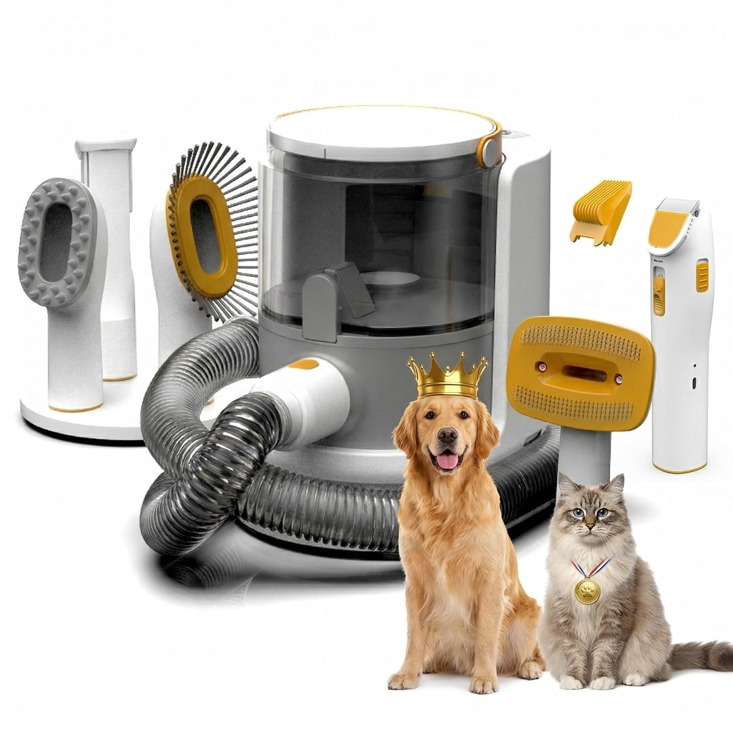 Pet Grooming Vacuum, 5-in-1 Dog Grooming Kit, 13000pa Strong Suction