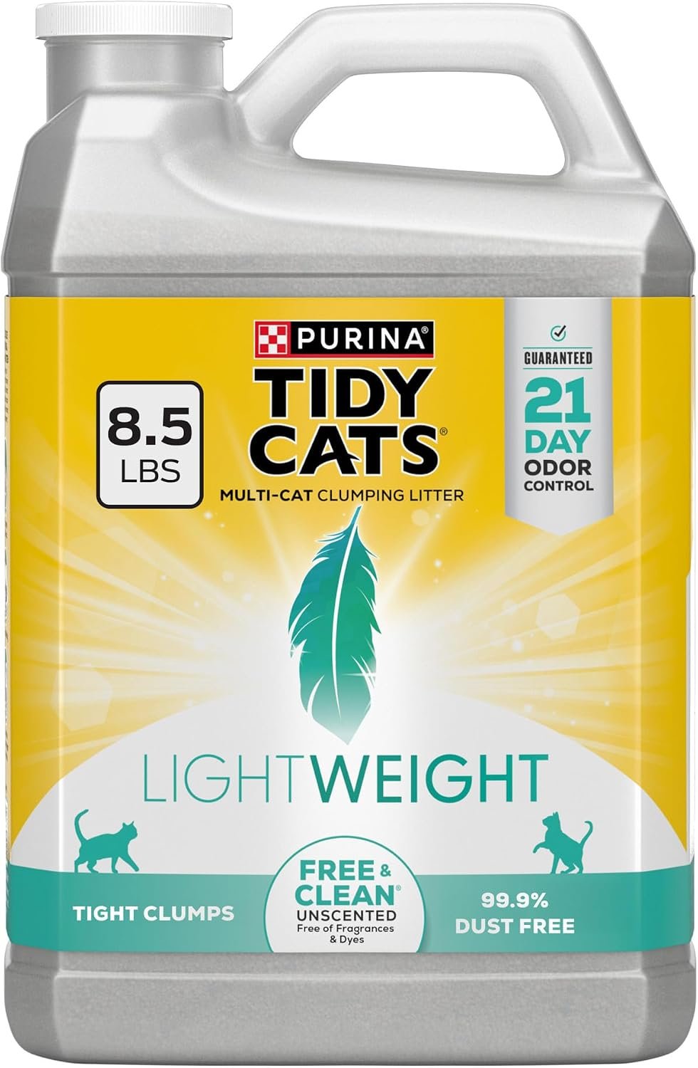 Purina Tidy Cats Lightweight Free & Clean with Ammonia Blocker Clumping Cat Litter – 8.5 lb. Jugs