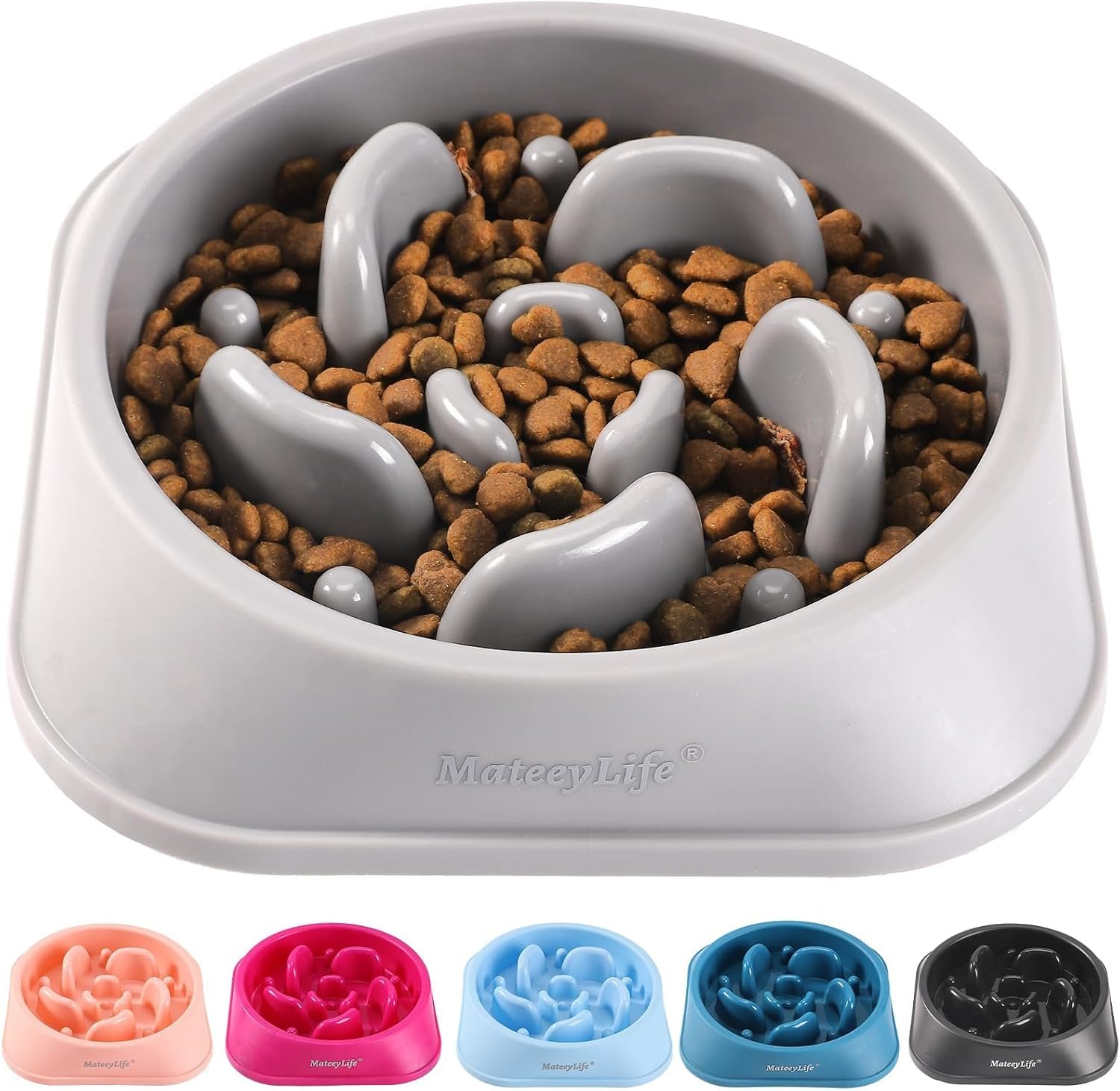 MateeyLife 1-Pack Slow Feeder Dog Bowls, 2 Cups, Dog Puzzle Feeder Bowl