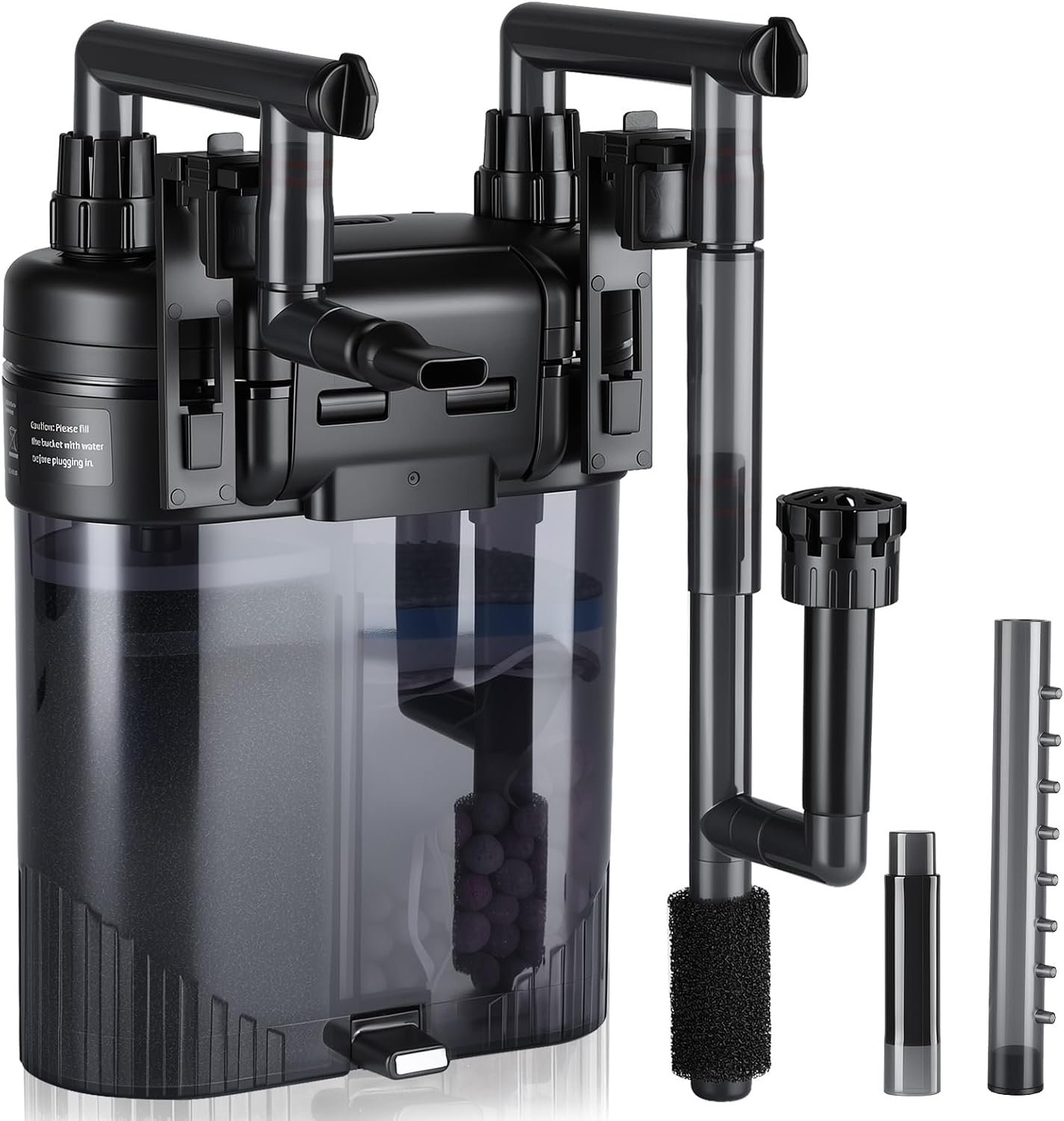hygger Hang-On-Back Aquarium Canister Filter, with 4-Stage Filtration