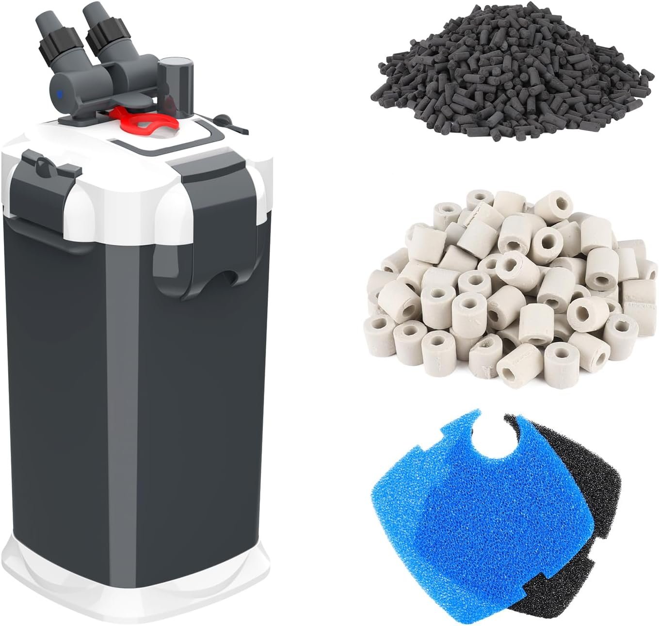 fishkeeper 390GPH Canister Filter, 3-Stage Filtration Aquarium Filter