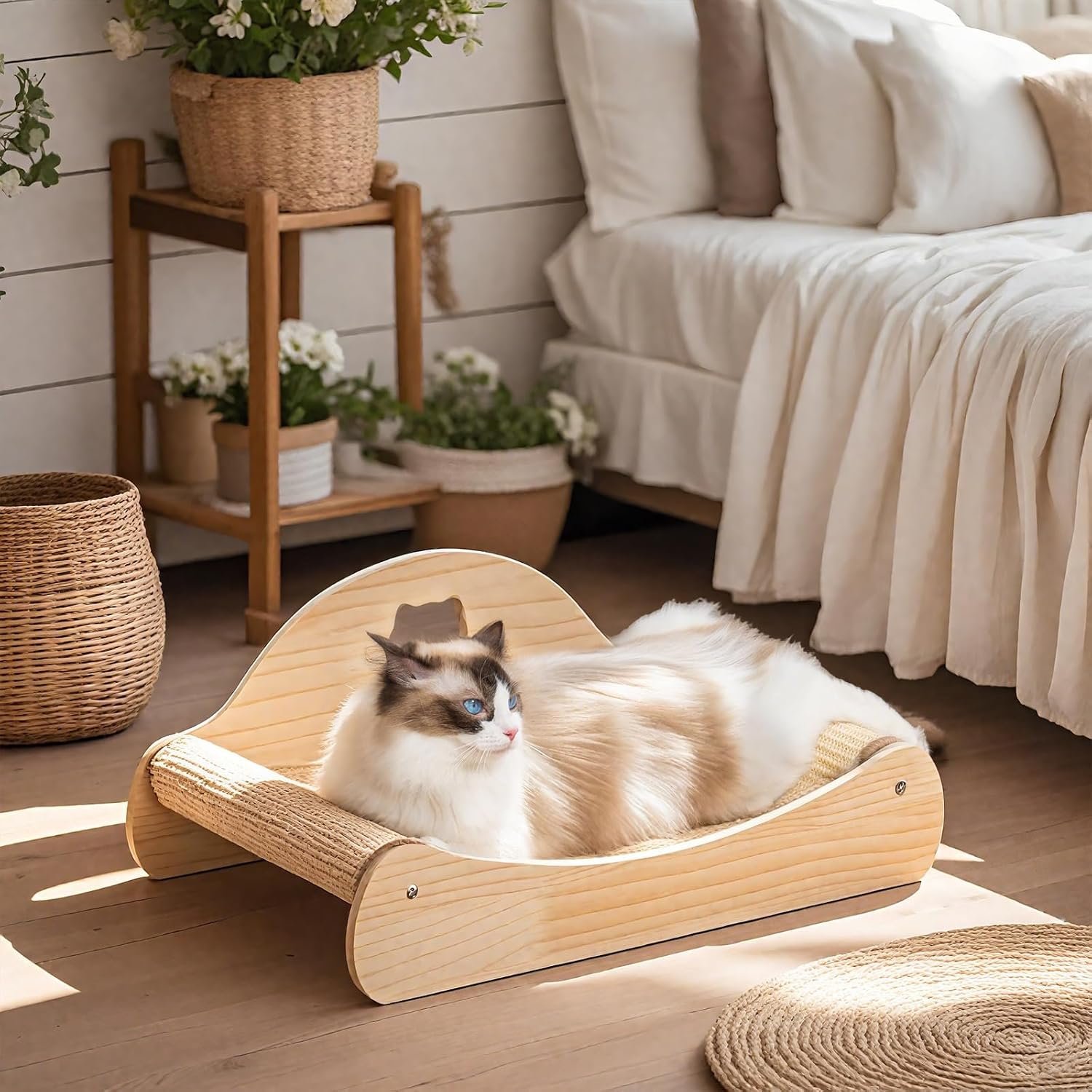 23″ Large Sisal Cat Scratcher Lounge Bed for Indoor Cats
