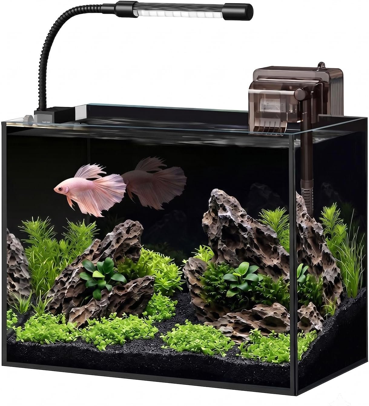 2.5 Gallon Nano Aquarium Starter Kit, Rimless Glass Fish Tank