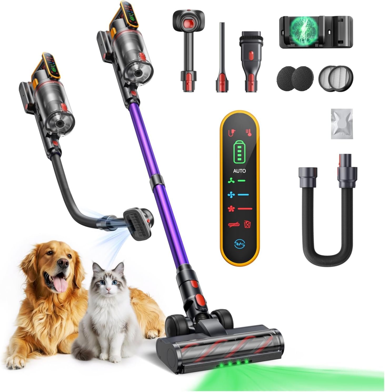 Cordless Vacuum Cleaner 55KPa 650W 70Mins Stick Vacuum Cleaners for Home