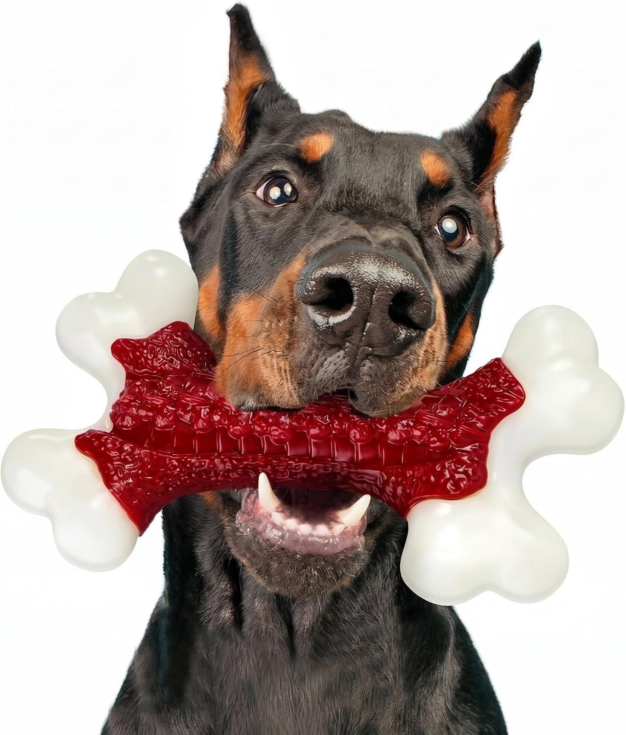 Kseroo Tough Dog Chew Toys for Aggressive Chewers 20-90lbs, Red