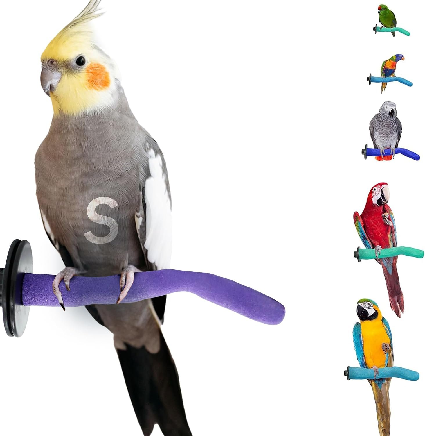 Sweet Feet and Beak Safety Pumice Bird Perch, Small Pedicure Perch, Purple