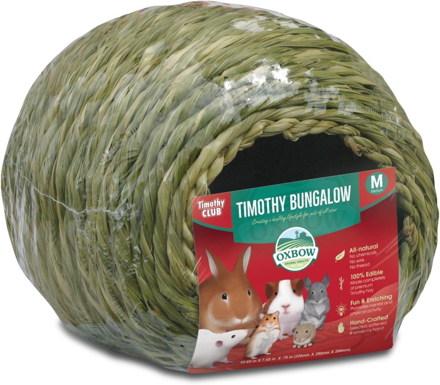 Oxbow Timothy Hay Bungalow, Guinea Pig Hideout & Rabbit House, Medium