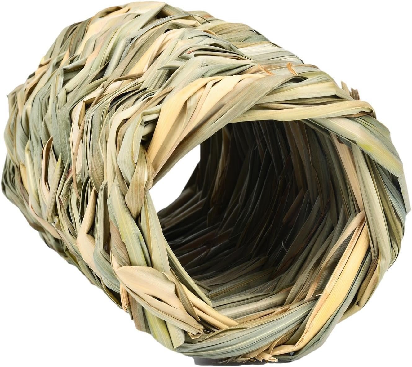 Edible Reed Grass Tunnel Bundle Woven Grass Mat Natural Molar Chew