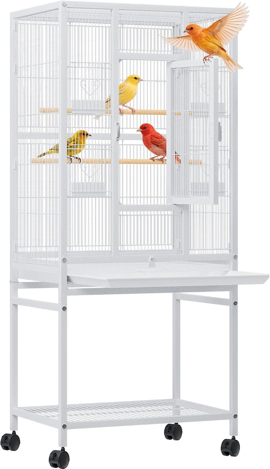 GOOBED 54 Inch Large Wrought Iron Bird Cage with 2 Birdcage Covers