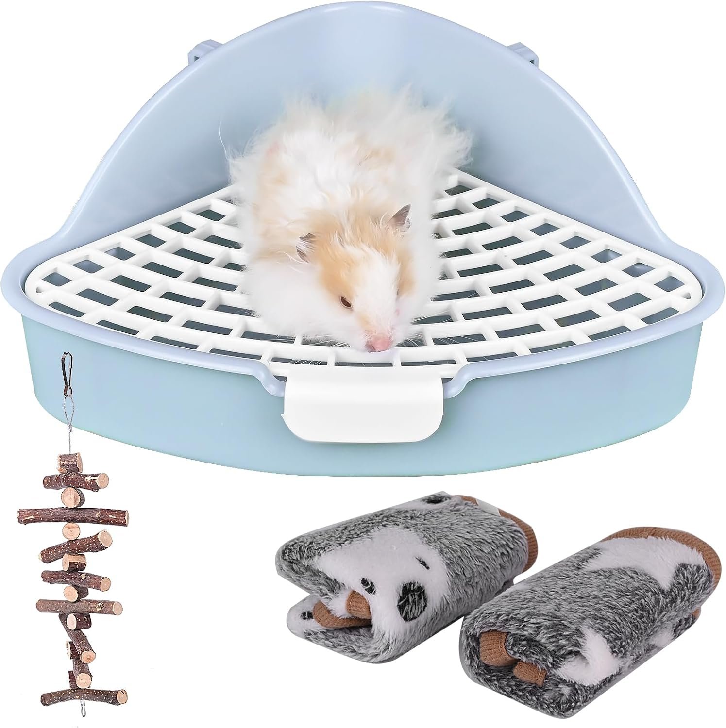 RUBYHOME Triangle Potty Trainer Corner Litter Bedding Box Pet Pan for Baby Rabbit, Chinchillas, Small Guinea Pigs, Ferret, Galesaur