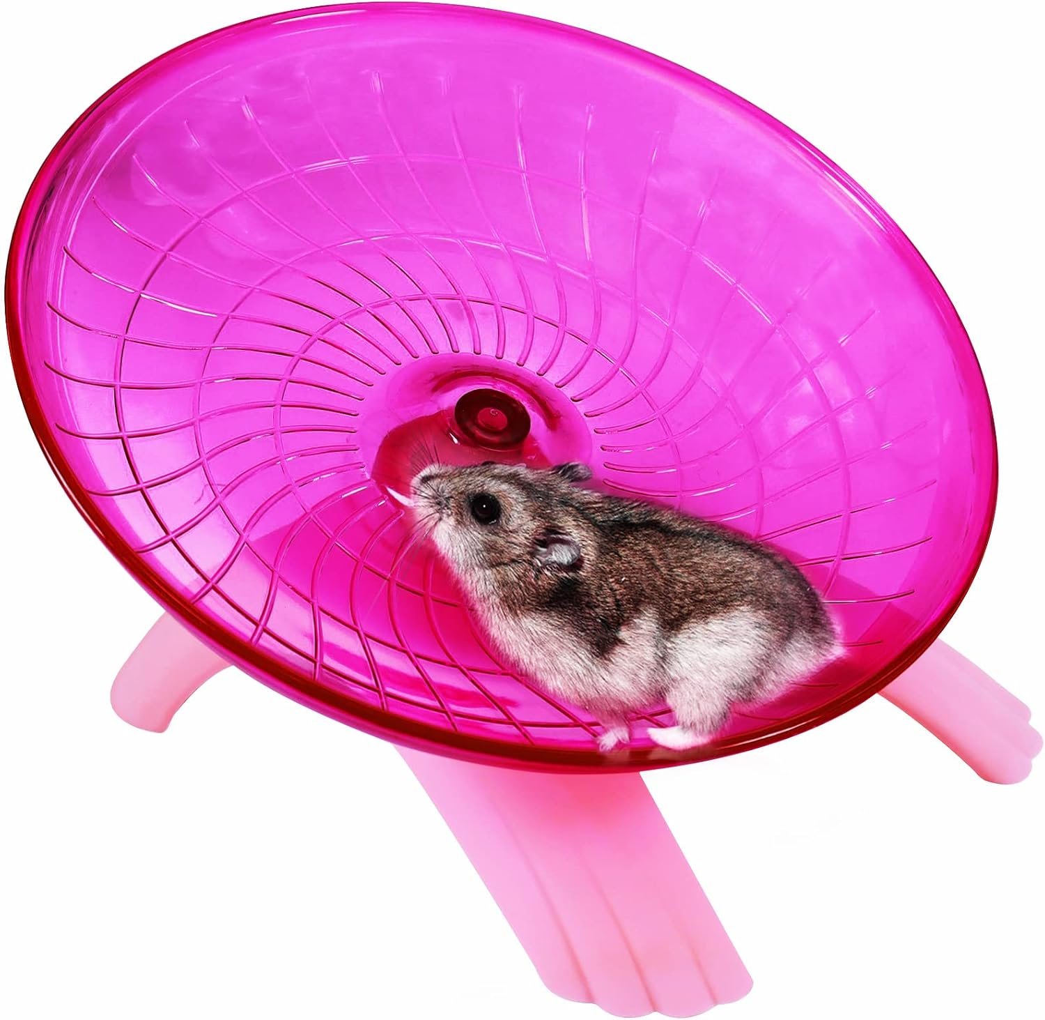 Nanaborn Hamster Wheel Silent for Cage Hermit Crab Tank Accessories (Pink)