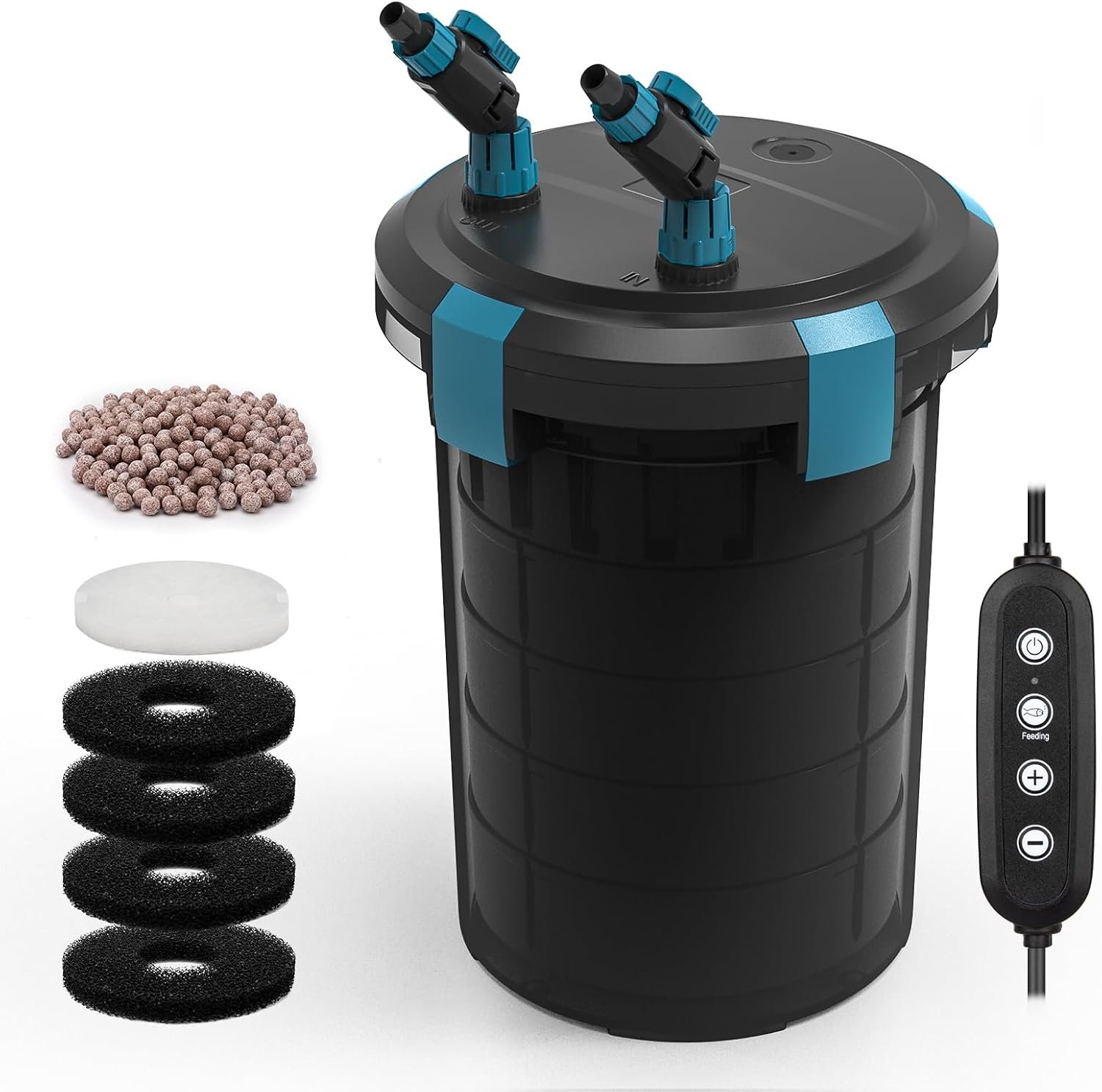 fishkeeper Self-Priming Aquarium Canister Filter with Controller, 900 L/H