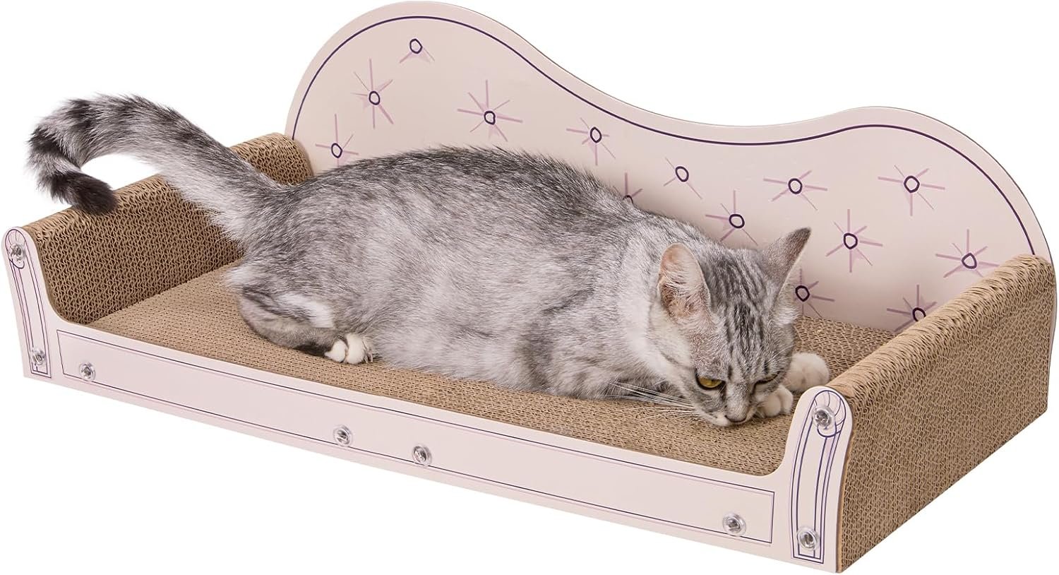 26” Cat Scratcher Sofa, Cardboard Cat Lounge for Indoor Cats
