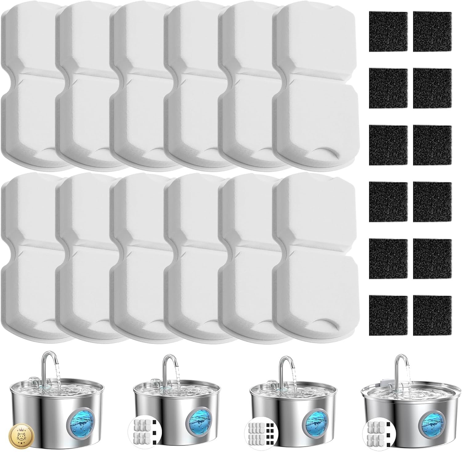 GIOTOHUN Cat Water Fountain Filter: 24 Cat Fountain Filter Replacement