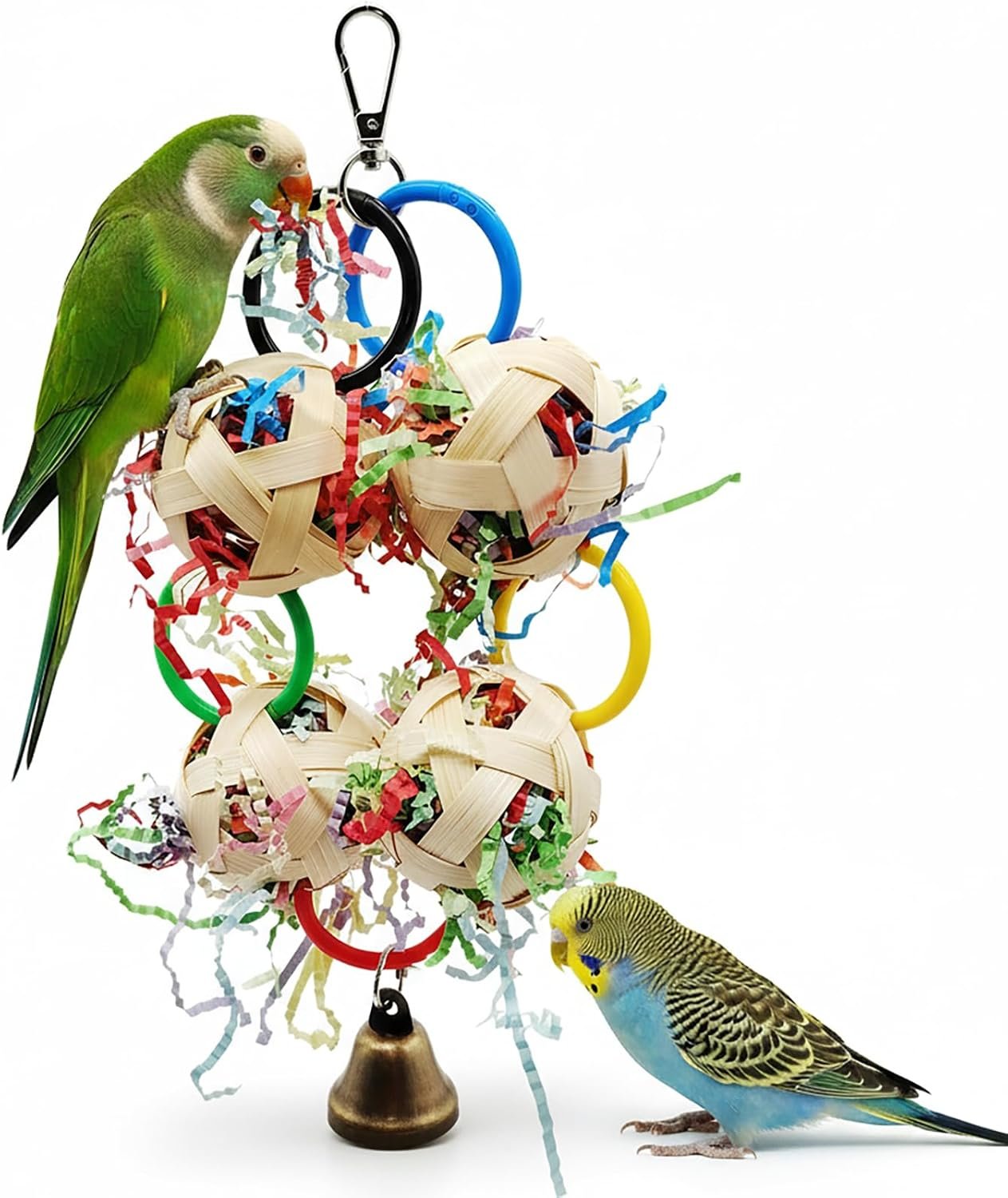 Bird Toy Bamboo Ball Shredded Paper Parrot Foraging Tearing Climbing
