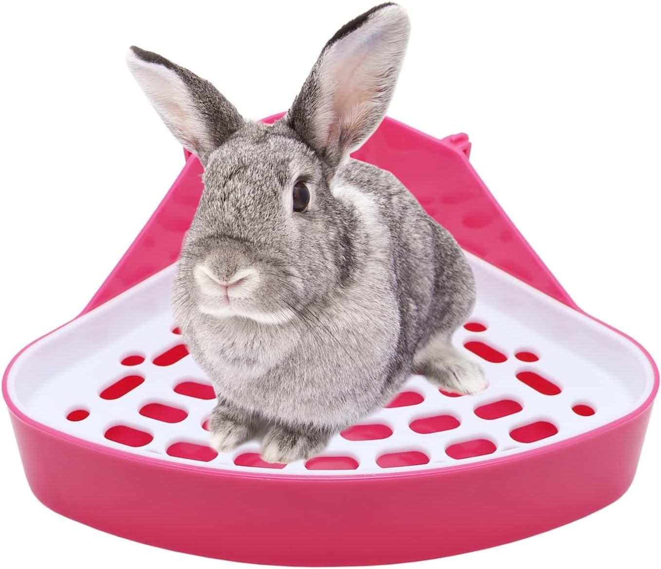 Litewoo Rabbit Litter Box Toilet Bunny Corner Potty for Guinea Pigs, Pink