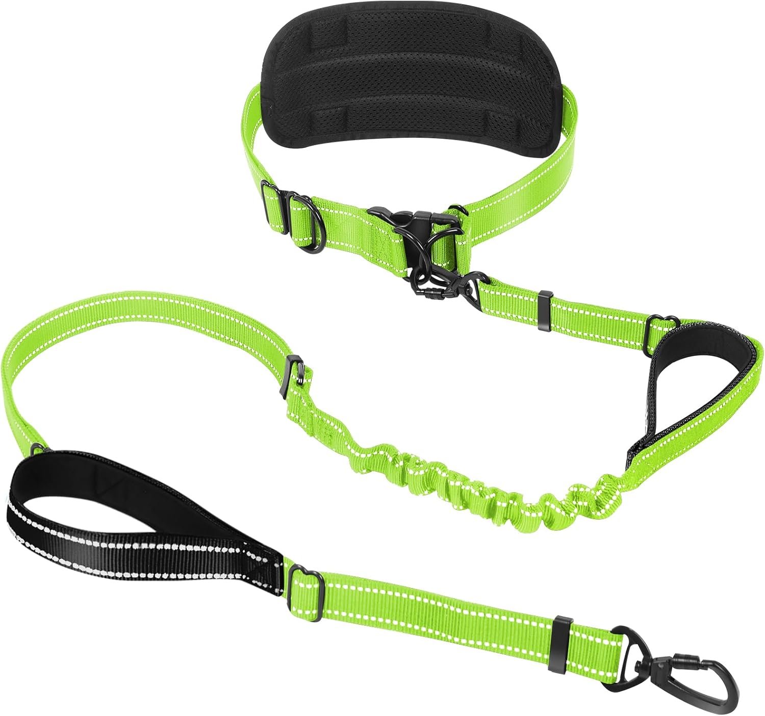 Hands Free Waist Dog Leash, 6-8FT Bungee Leash for 40-125lbs Dogs Walking
