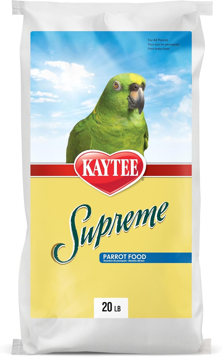 Kaytee Supreme Pet Parrot Food, Natural Seed & Grain Blend, 20 Pounds