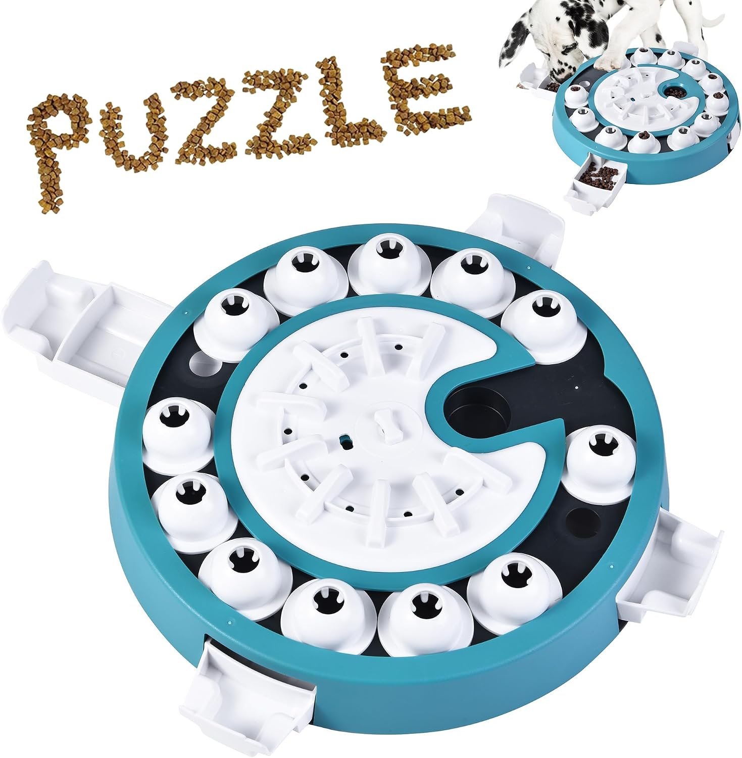 LiuMelinda Dog Puzzle Toy Mental Stimulation – Level 3 in 1 Dogs Food Feeder Puzzle, Dog Treat Puzzle Feeder (Advanced-Mars Green Brainstorm)