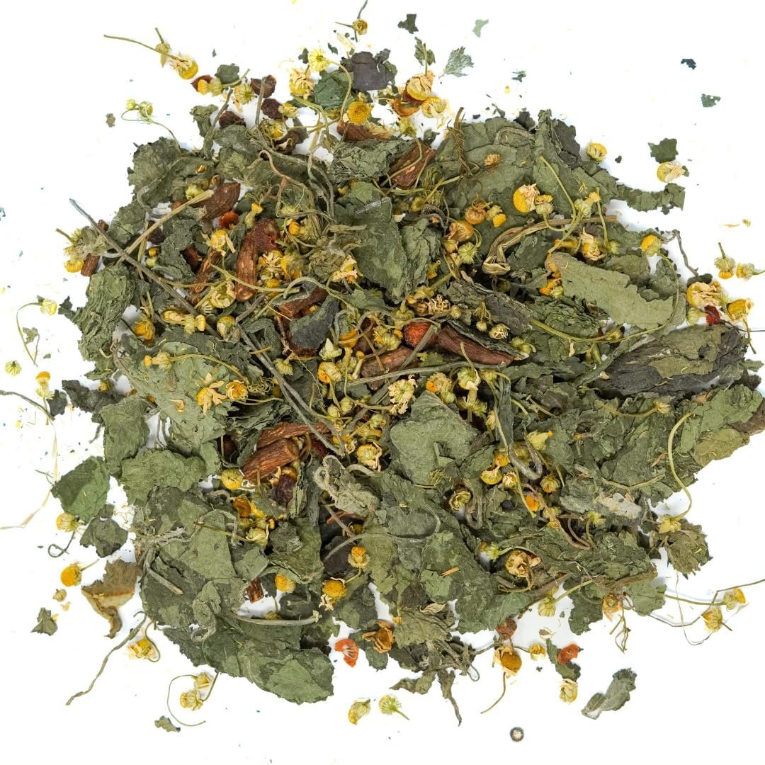 Premium Forage Mix,100% All Natural Botanical Herb Treat for Rabbit Hamster Guinea Pig Chinchilla Chicken Gerbil Degu & Other Small Animals (Happy Tummy Forage Mix 30g)
