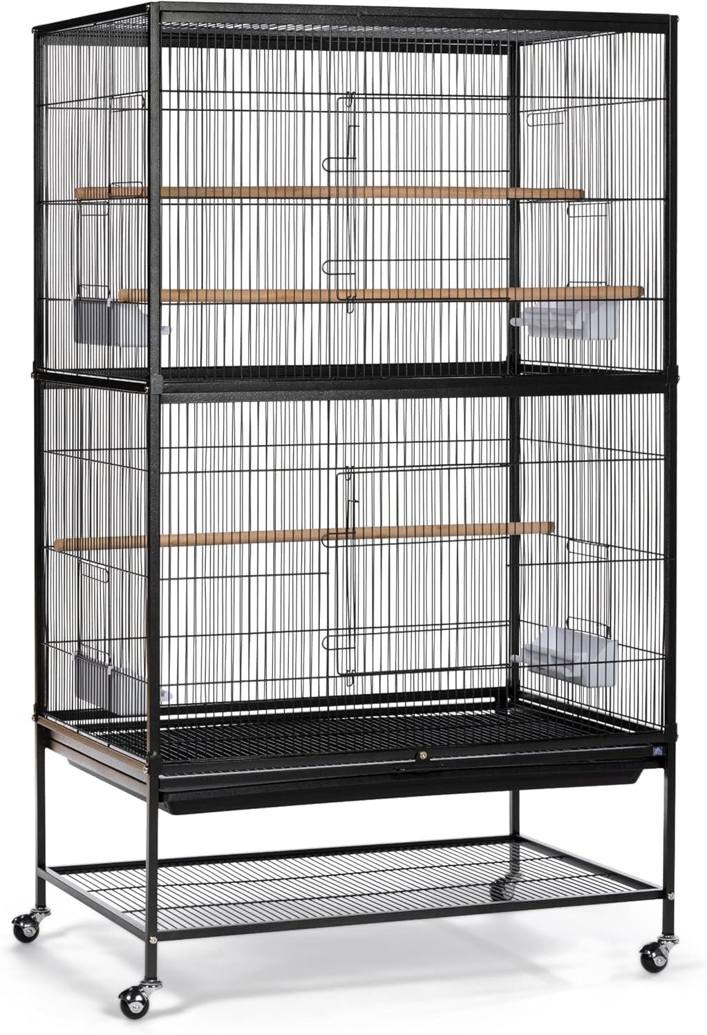 Prevue Pet Products Steel Bird Flight Cage with Wheels – Black, Large