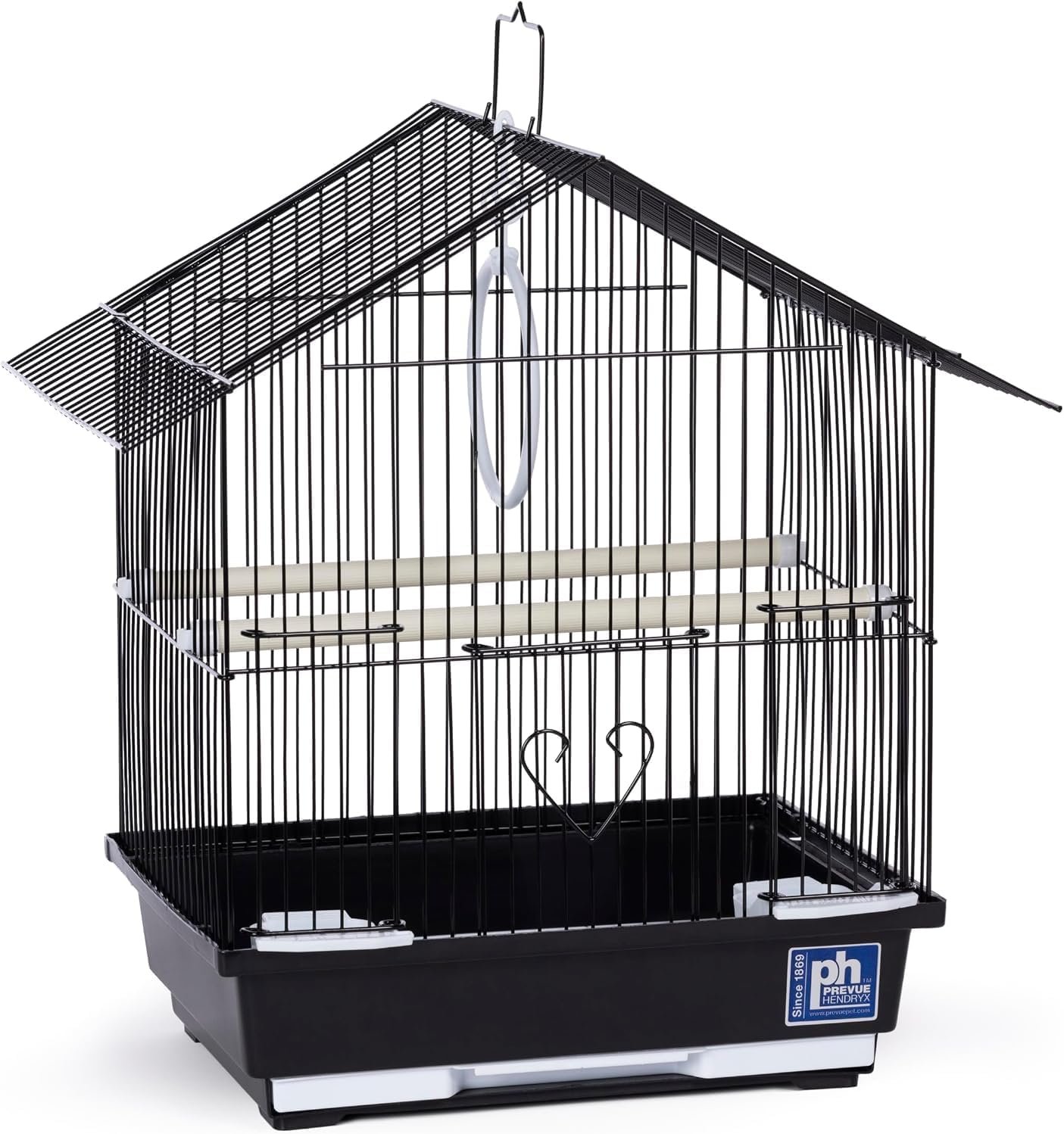 Prevue Pet Parakeet Manor Bird Cage with Handle Easy Storage – Black