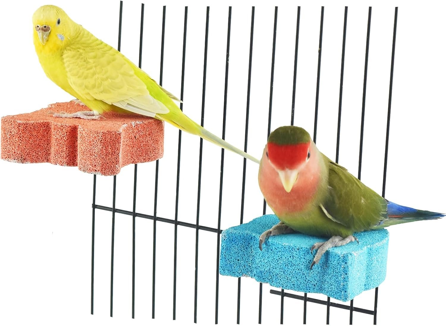 2Pcs Bird Beak Grinding Stone Perch Parrot Calcium Chewing Claw Trimmer Toy