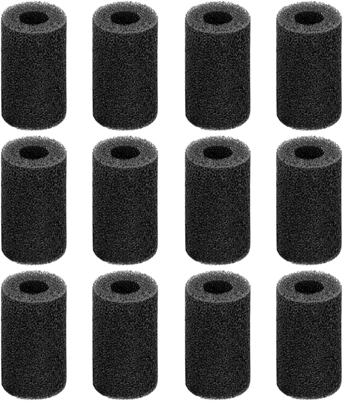 AQUANEAT 12-Pack Pre-Filter Sponge for Aquarium Shrimp Fry Fish Tank Filter Intake 0.6 Inch, Replacement Foam Cover
