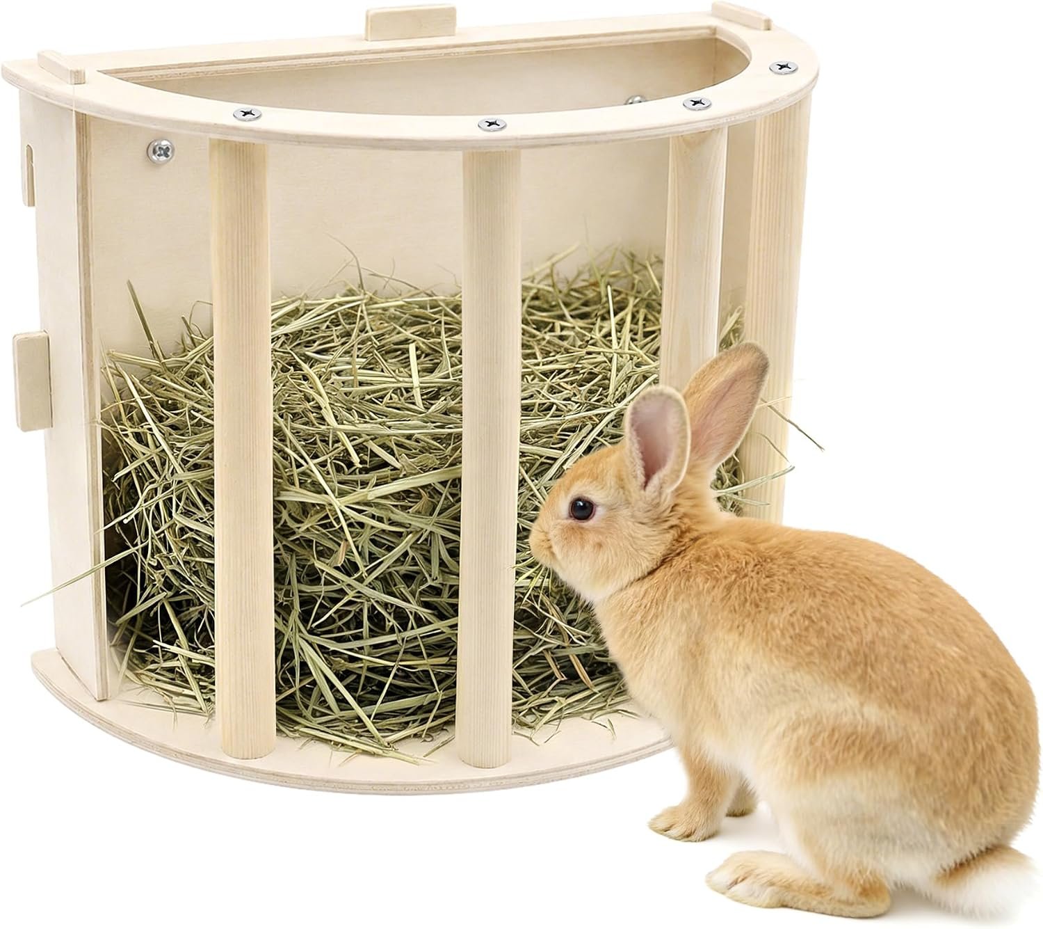Wooden Guinea Pig Hay Feeder Bunny Hay Holder, Hay Rack for Rabbits