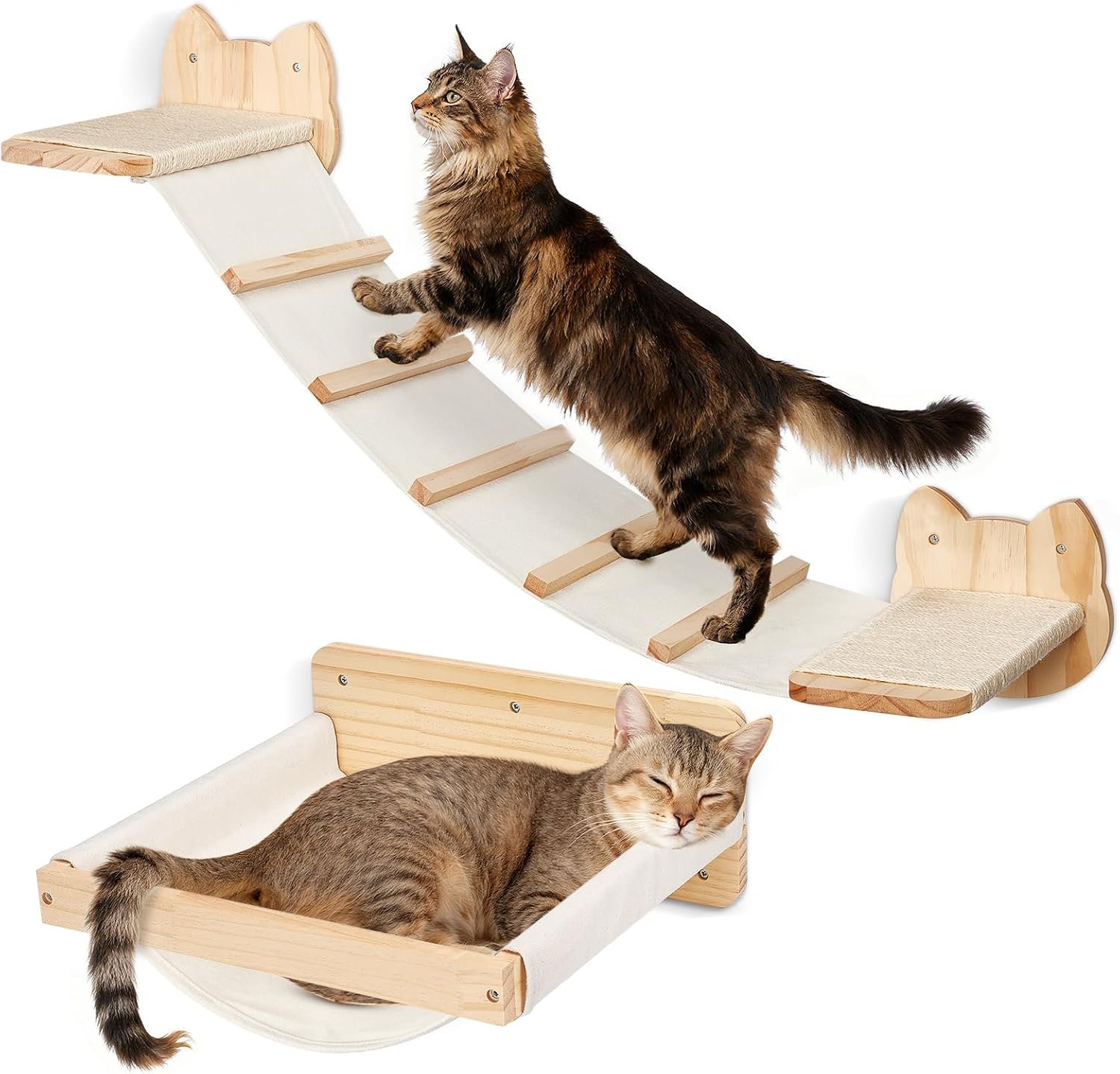 Cat Wall Shelves and Hammock Set, Cat Bridge