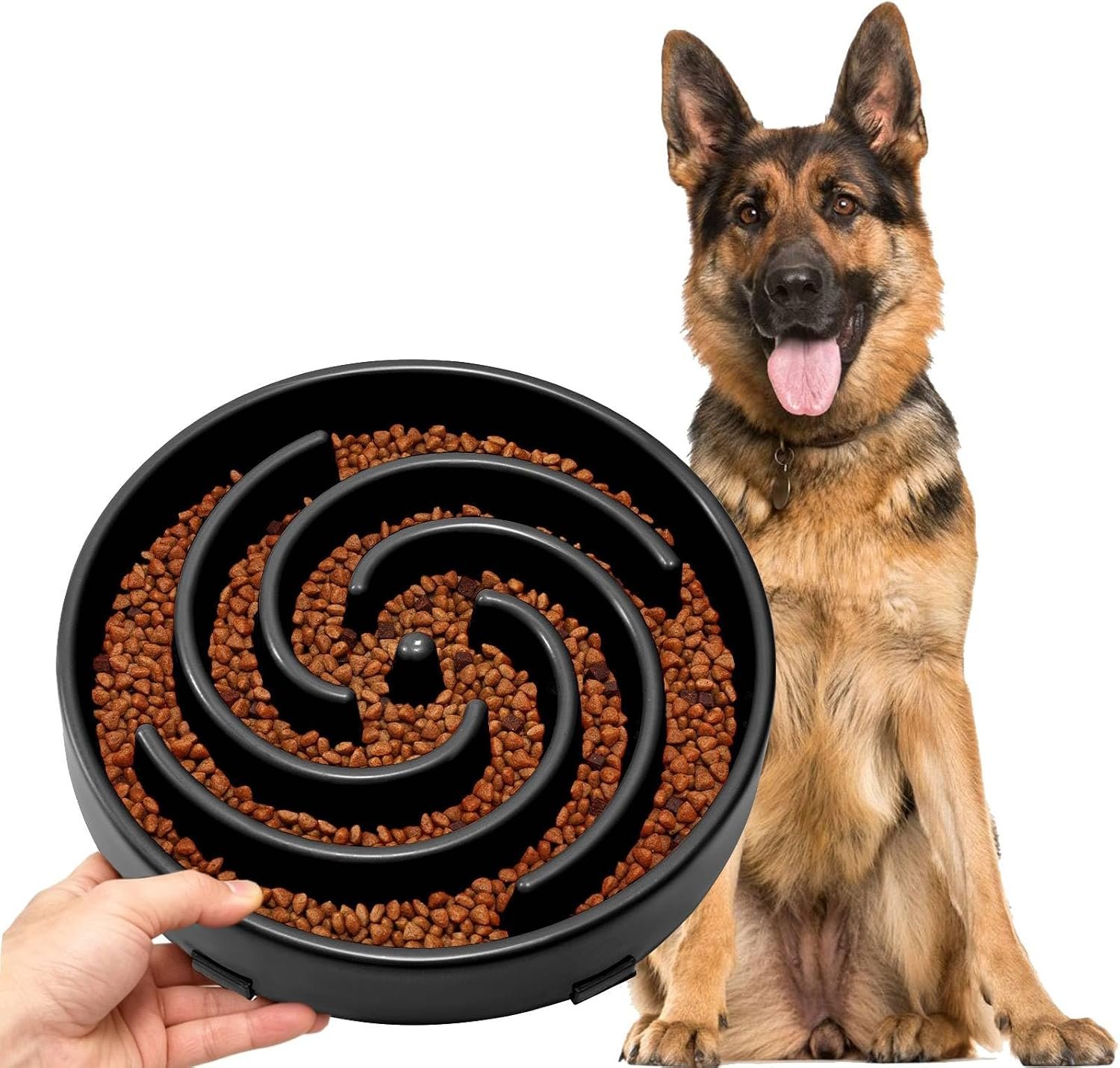 JASGOOD Slow Feeder Dogs Bowl for Large Medium Dogs,Anti-Gulping Pet Slower Food Feeding Bowls Stop Bloat,Preventing Choking