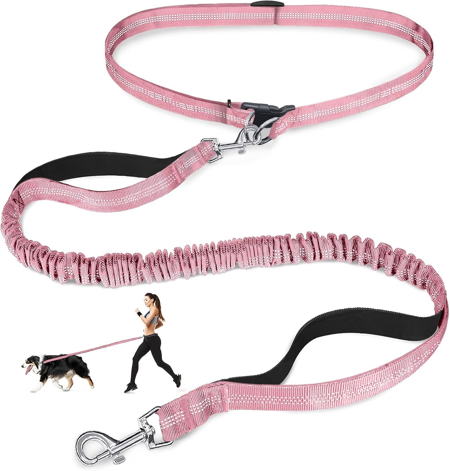 Laqibak Hands Free Dog Leash,Adjustable Waist Leash for Dog,4.2-6.7 Feet