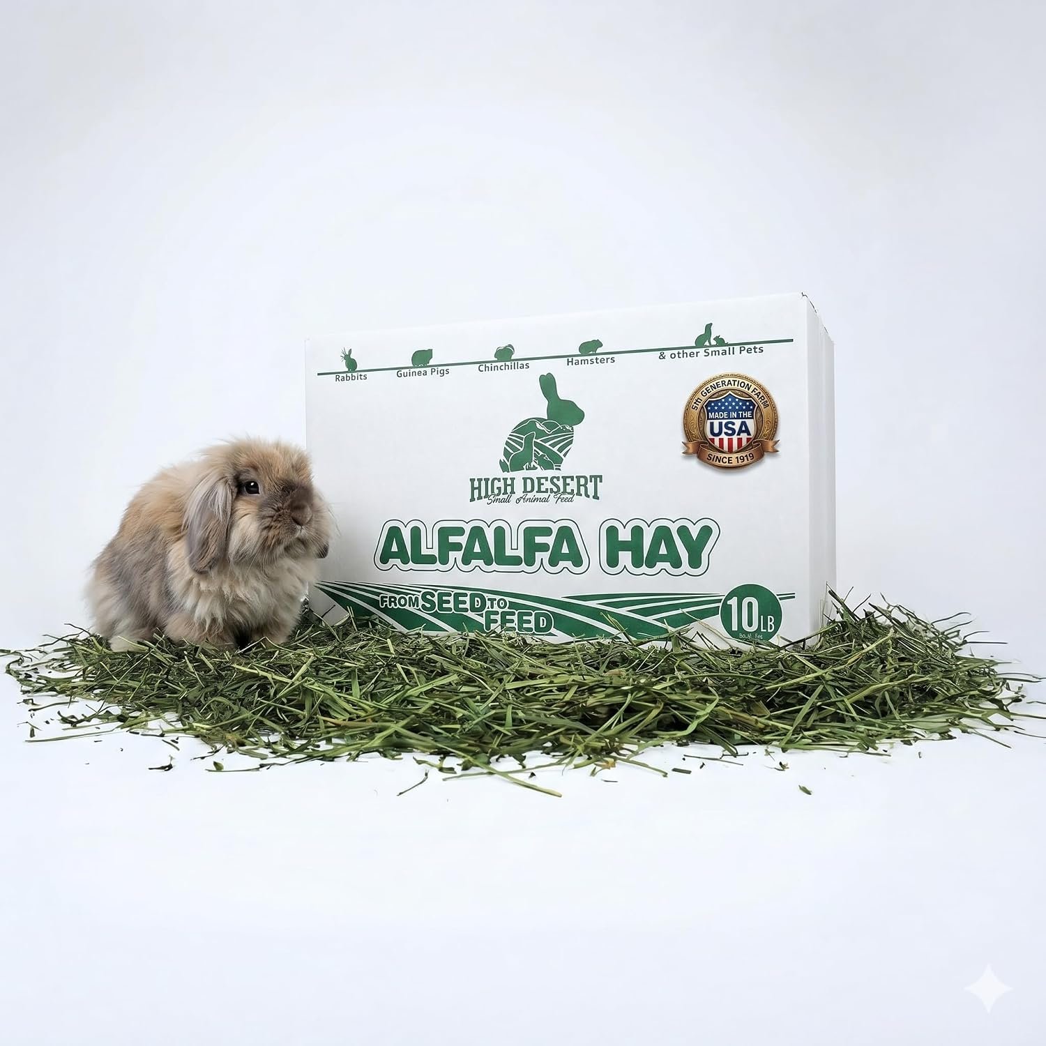 High Desert Alfalfa Hay for Young Rabbits and Guinea Pigs, 10 lb Box
