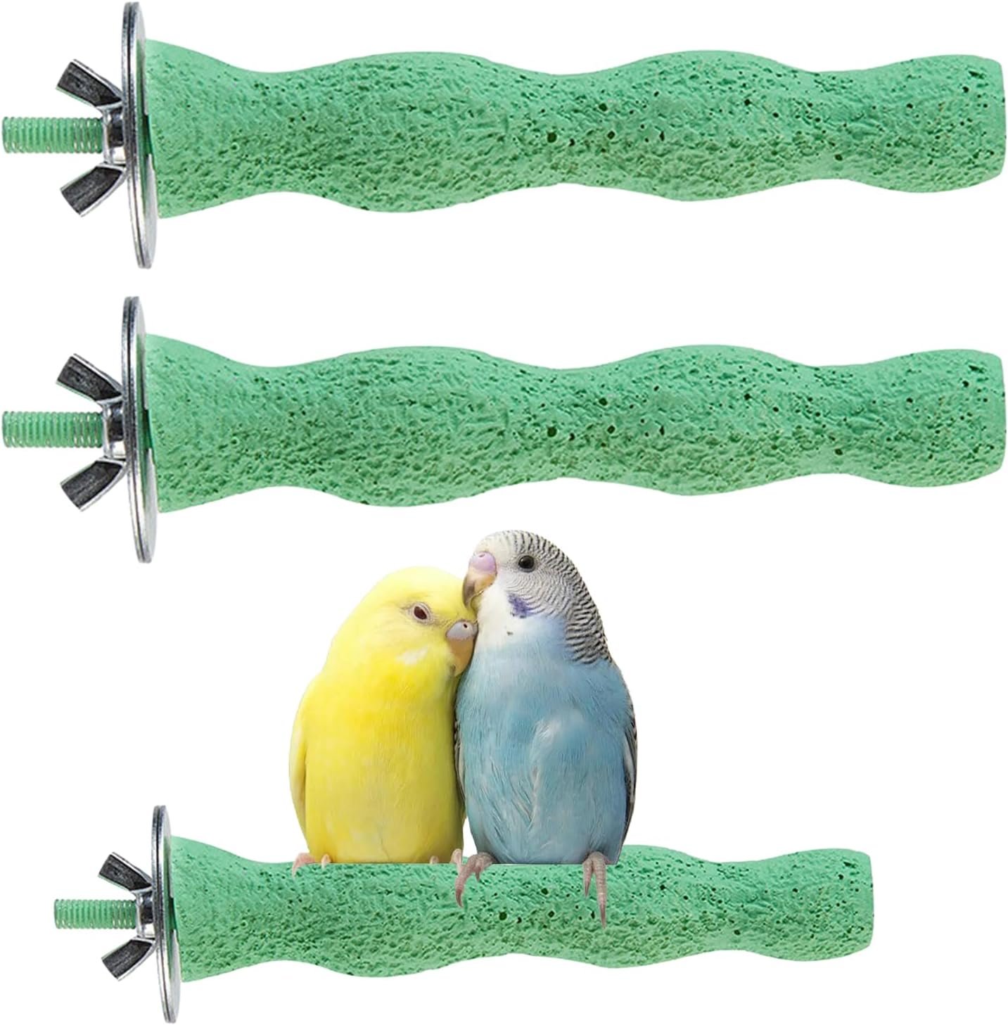2 PCS Bird Beak Grinding Stone, Bird Perch Stands Anti-Slip Birds Parrot Cage Parakeet Nail Trimming Foot Claws Platform Beak Grinding Stone Washable Chewing Toys for Small Medium Parrot Budgies