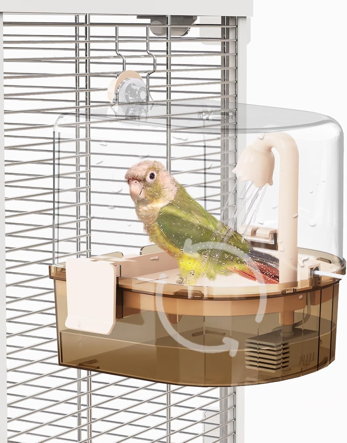 Water Circulation Bird Bath, Hanging Cage Shower Box