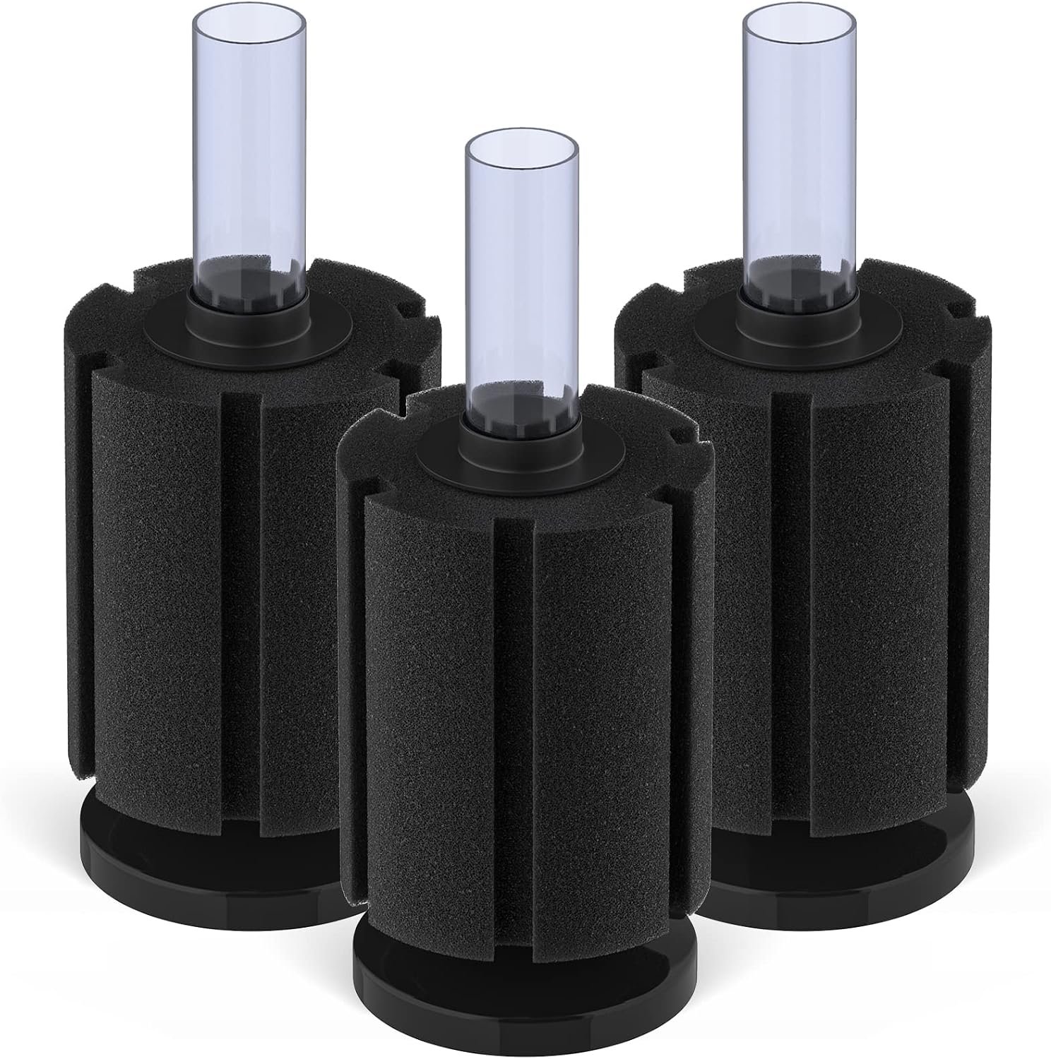 Pawfly Large Aquarium Bio Sponge Filter Quiet Betta Fry Shrimp and Small Fish Foam Filter for Fish Tank up to 50 Gallon, 3 Pack