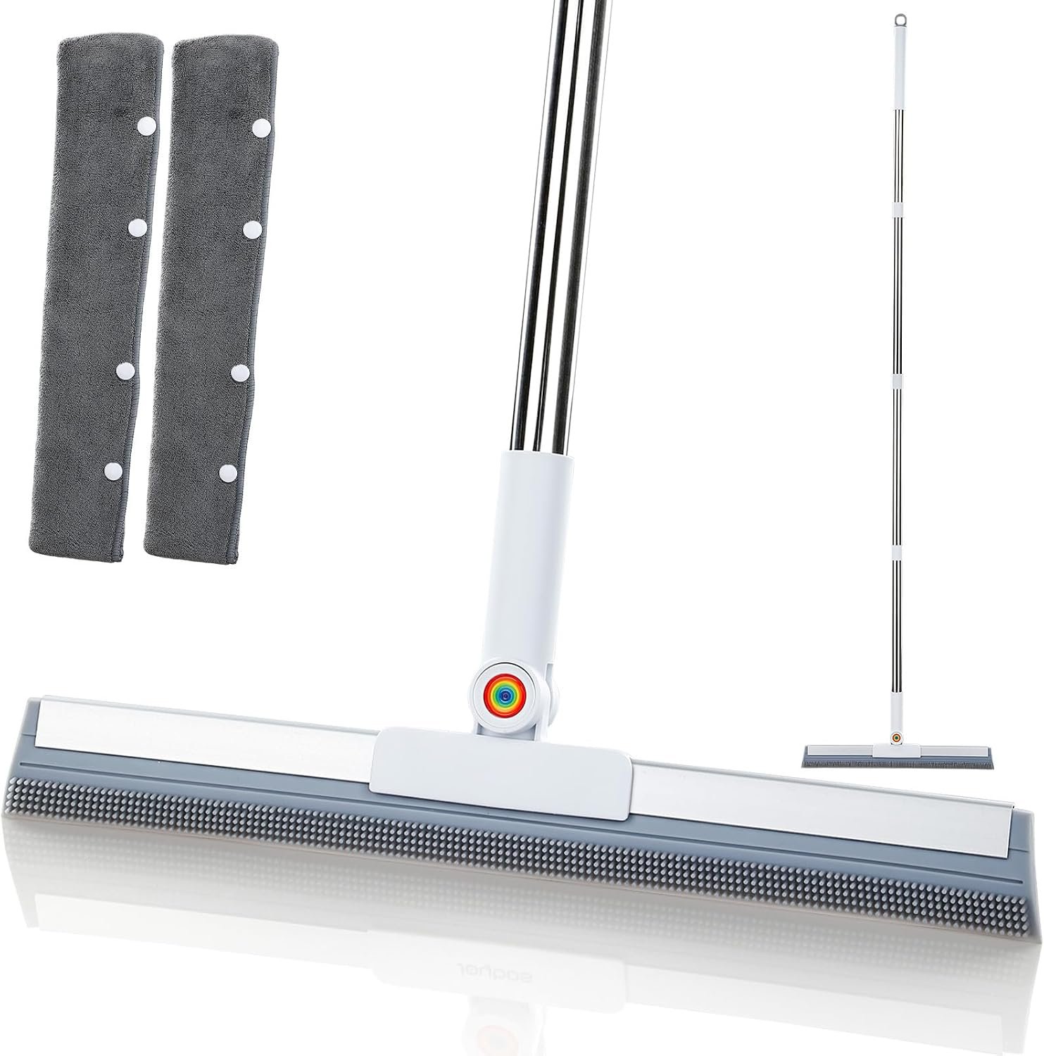 Magic Squeegee Broom for Floors, 62 in Handle, Rubber Pet Hair Remover