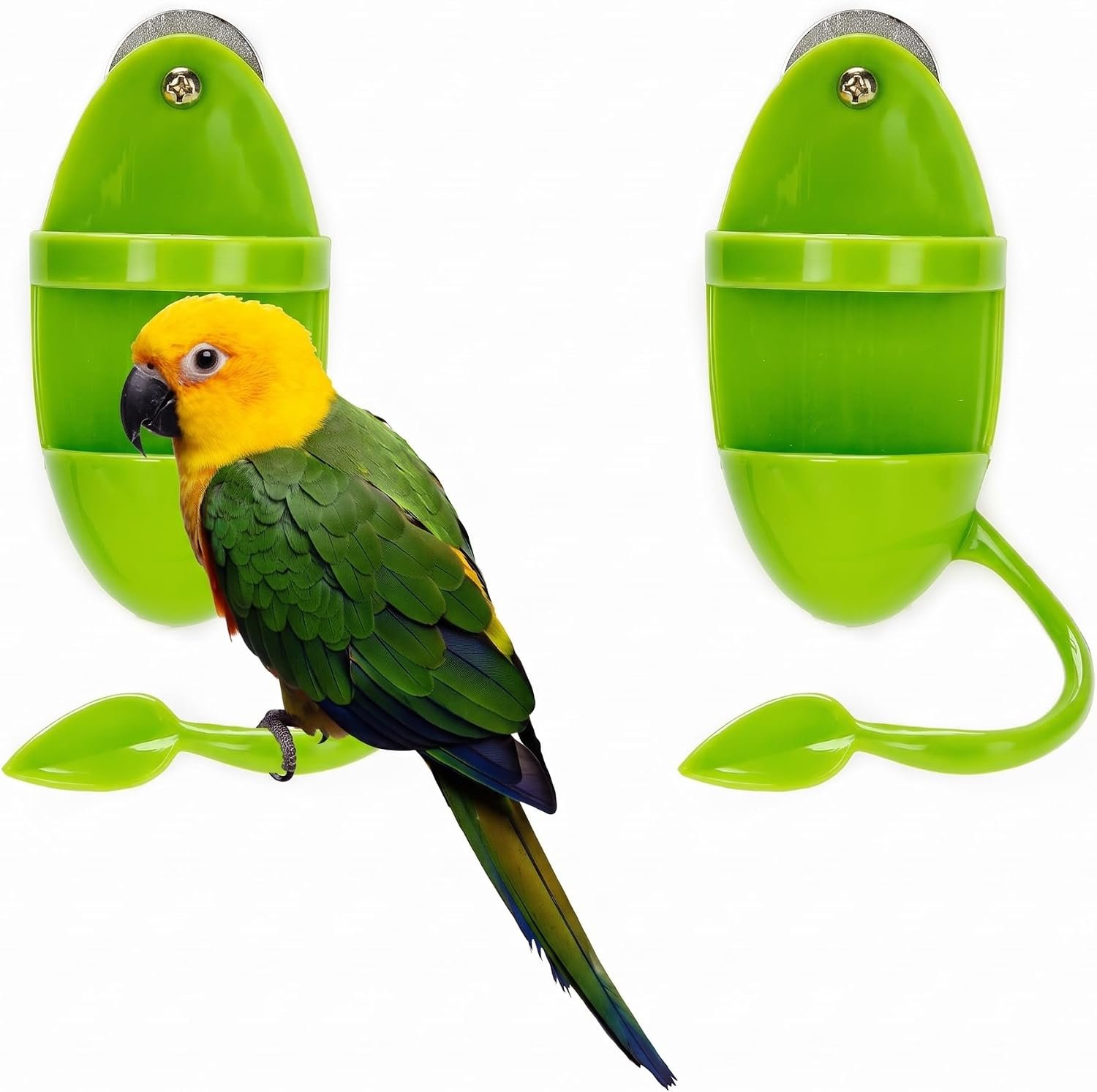 2Pcs Plastic Cuttlebone Holder Bird Feeding Cup Rack – Fruit & Gnawing Accessories for Bird Cage & Parrot
