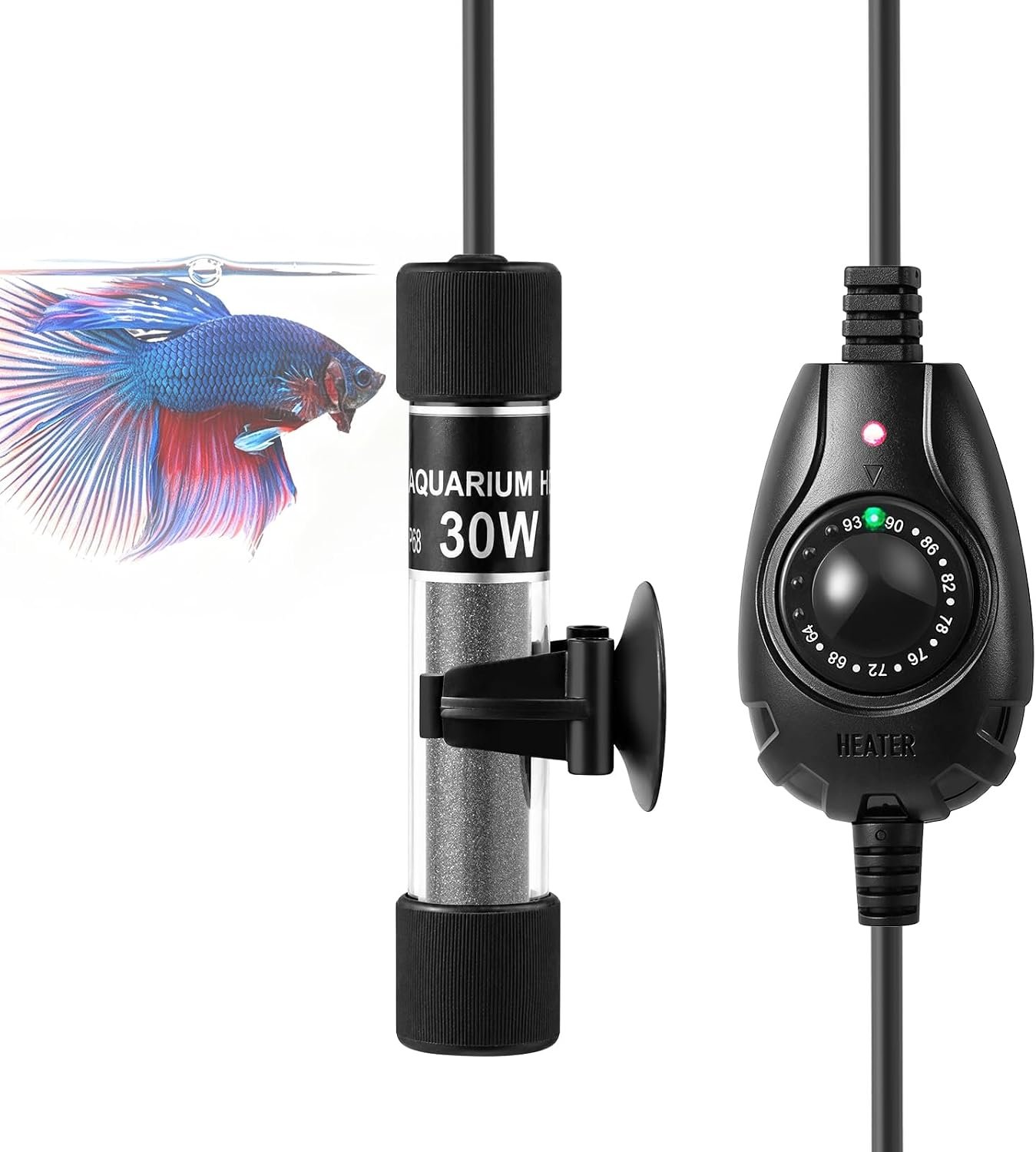 HITOP 30W Finger-Sized Aquarium Heater, Mini Fish Tank Heater for 3-8Gallon