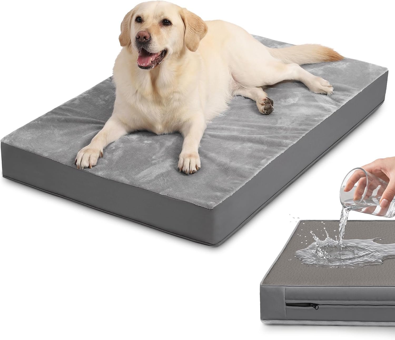 Waterproof Outdoor Dog Bed Large Sized Washable Crate Pad Orthopedic 35*22″