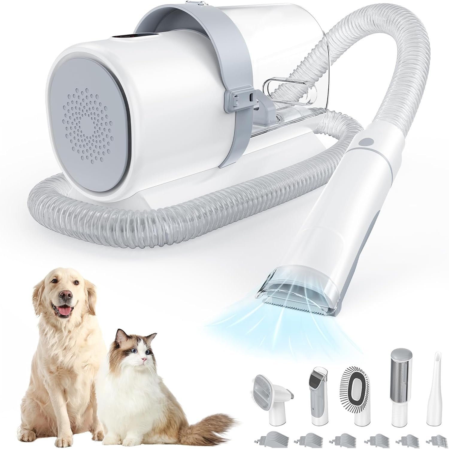 DUMOS Dog Grooming Vacuum Kit, Pet Hair Clipper Grooming Kit for Cats, 2.5L
