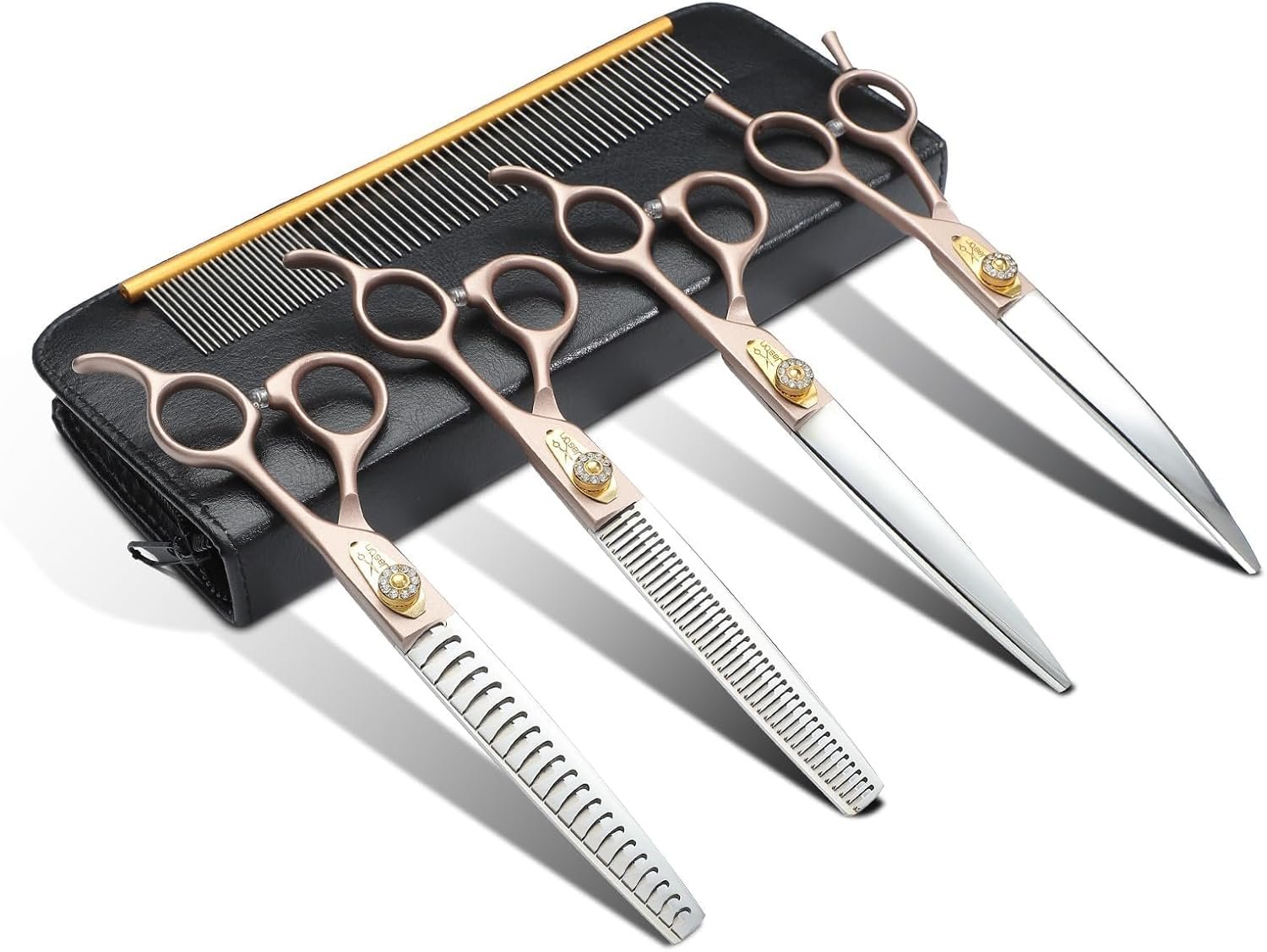 JASON Dog Grooming Scissors Set – 6 in 1 Professional Sharp Shears Rosegold