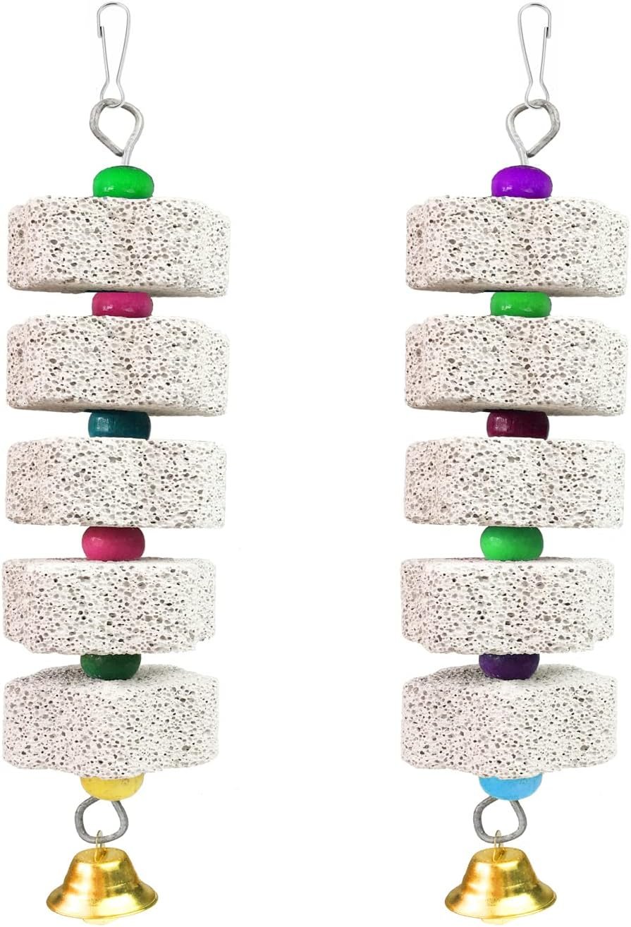 2Pcs Bird Beak Grinding Stone, Mineral Block for Birds, Chewing Toy