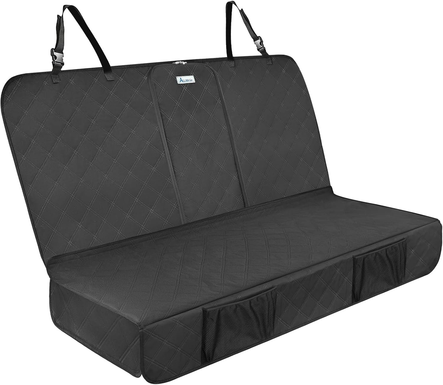 ALLANSING Upgraded 900D Heavy Duty Dog Back Bench Seat Cover, Car Seat Protector, Seatbelt & Armrest Compatible, Waterproof & Non‑Slip for Dogs & Kids, Fits Most Cars, SUVs & Trucks