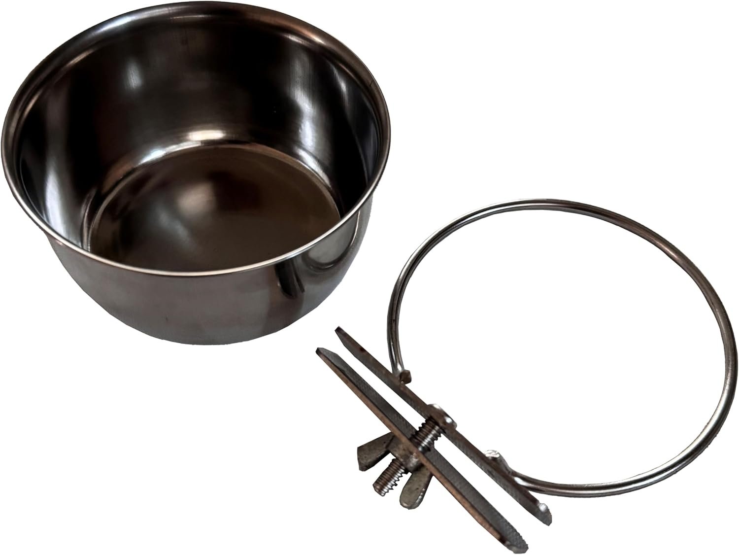 SPOT Coop Cup Bolt Clamp – Stainless Steel Hanging Bowl for Crates, Removable, Chew-Proof Pet Feeding Dish, Ideal for Birds, Parrots, Rabbits, Ferrets, Reptiles, 1.25 Cups (10 Oz)