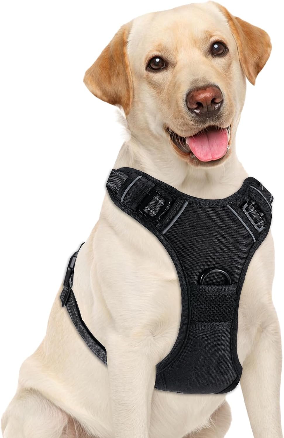 Dog Harness, No Pull Pet Vest for Large Dog, Easy On & Off, Black, Medium
