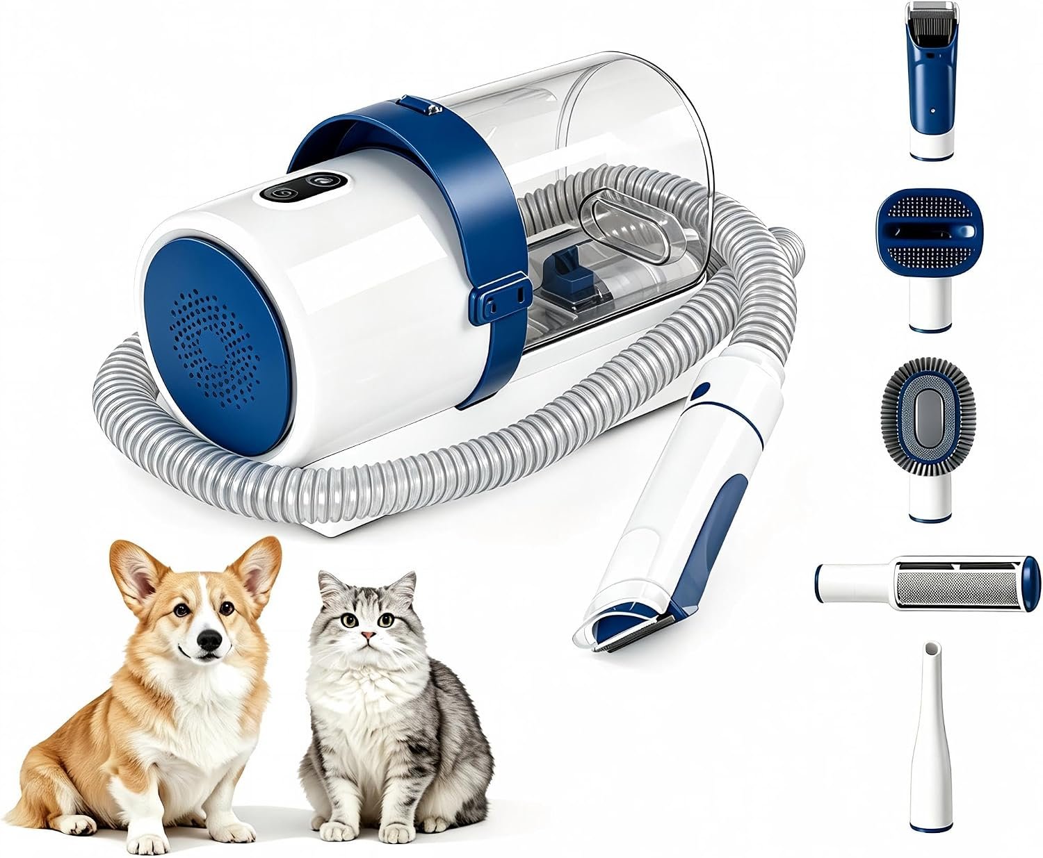 DUMOS Dog Grooming Vacuum Kit, Pet Hair Clipper Grooming Kit for Cats, 2.5L