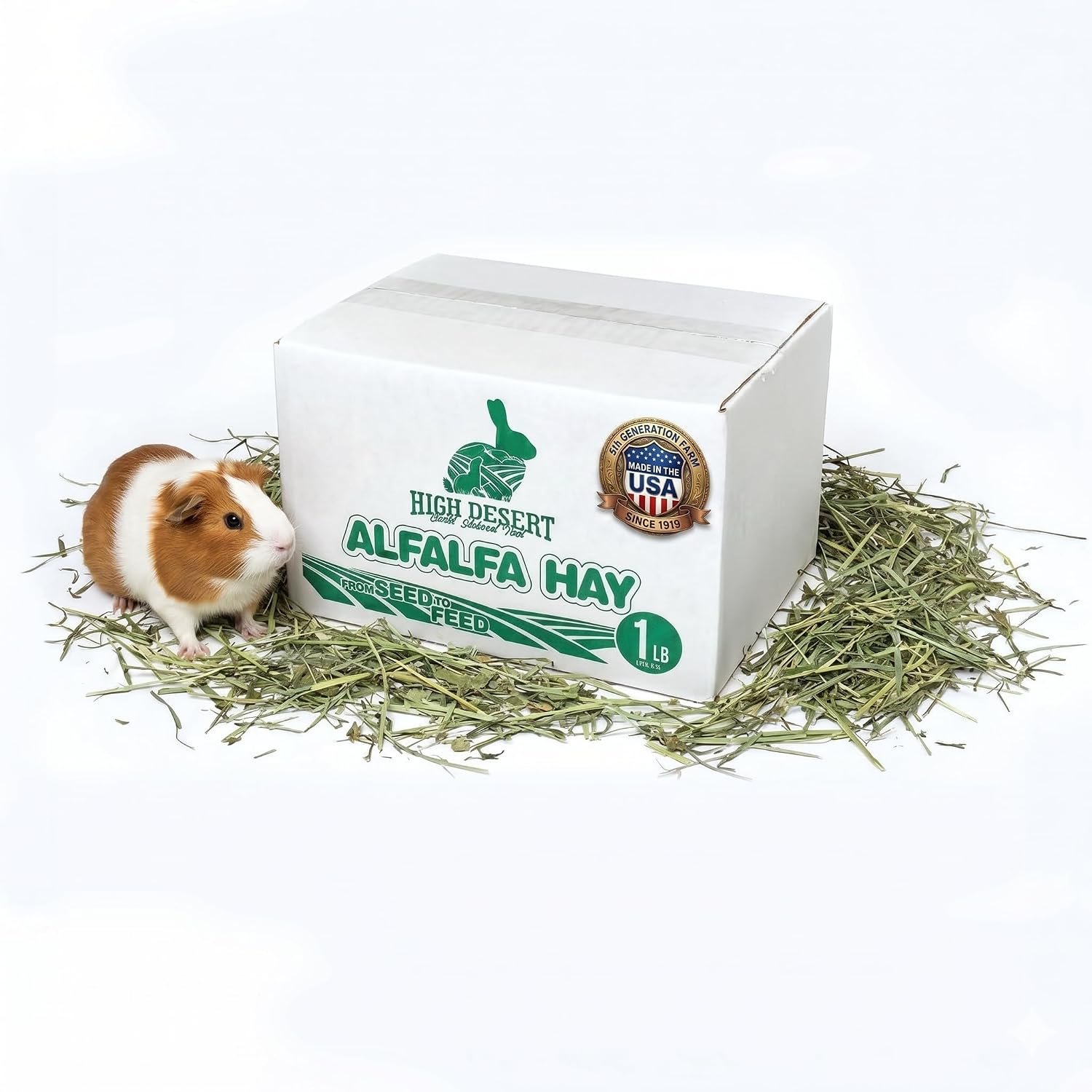High Desert Alfalfa Hay for Young Rabbits and Guinea Pigs, 1 lb Box