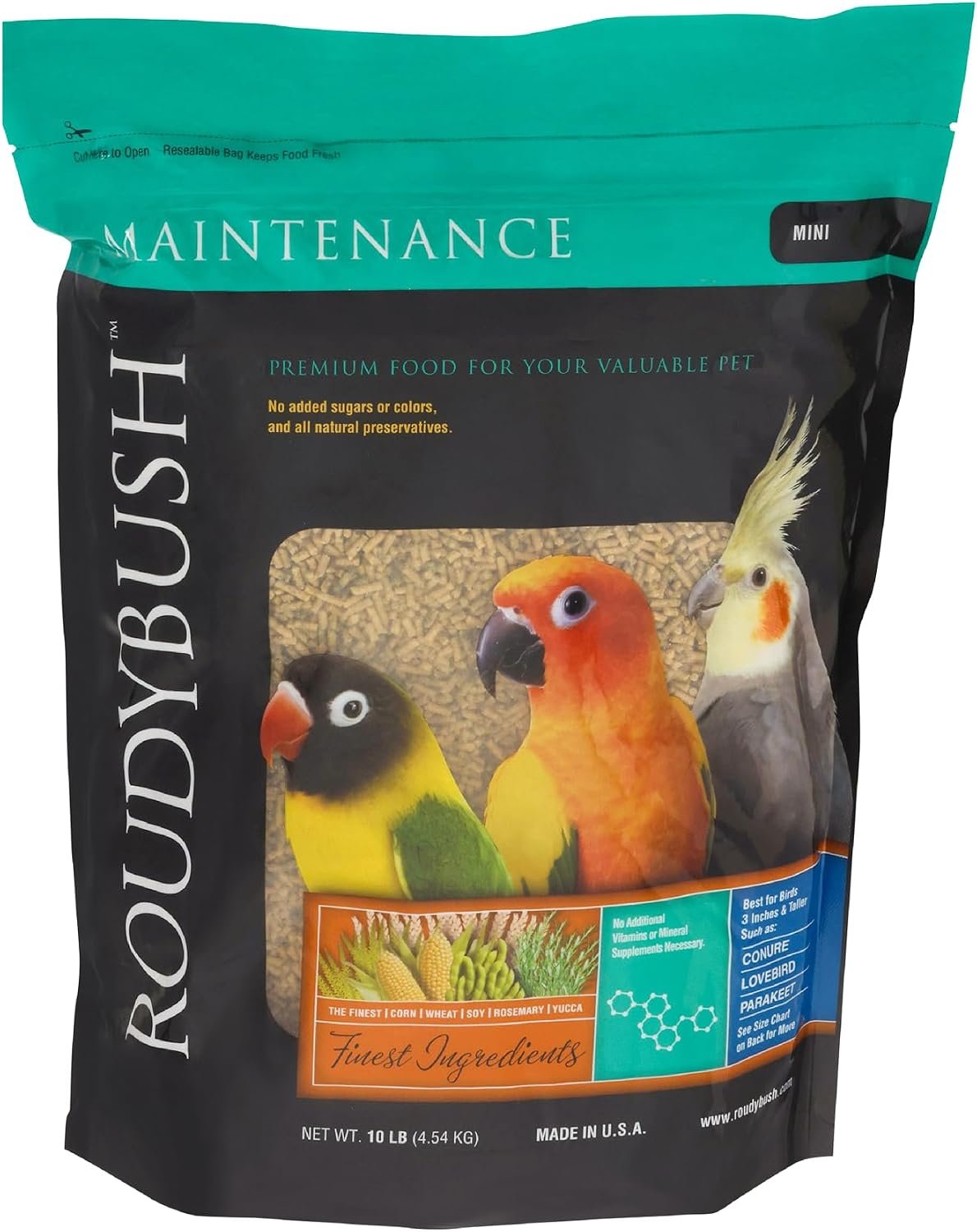 RoudyBush Daily Maintenance Bird Food, Mini, 10-Pound